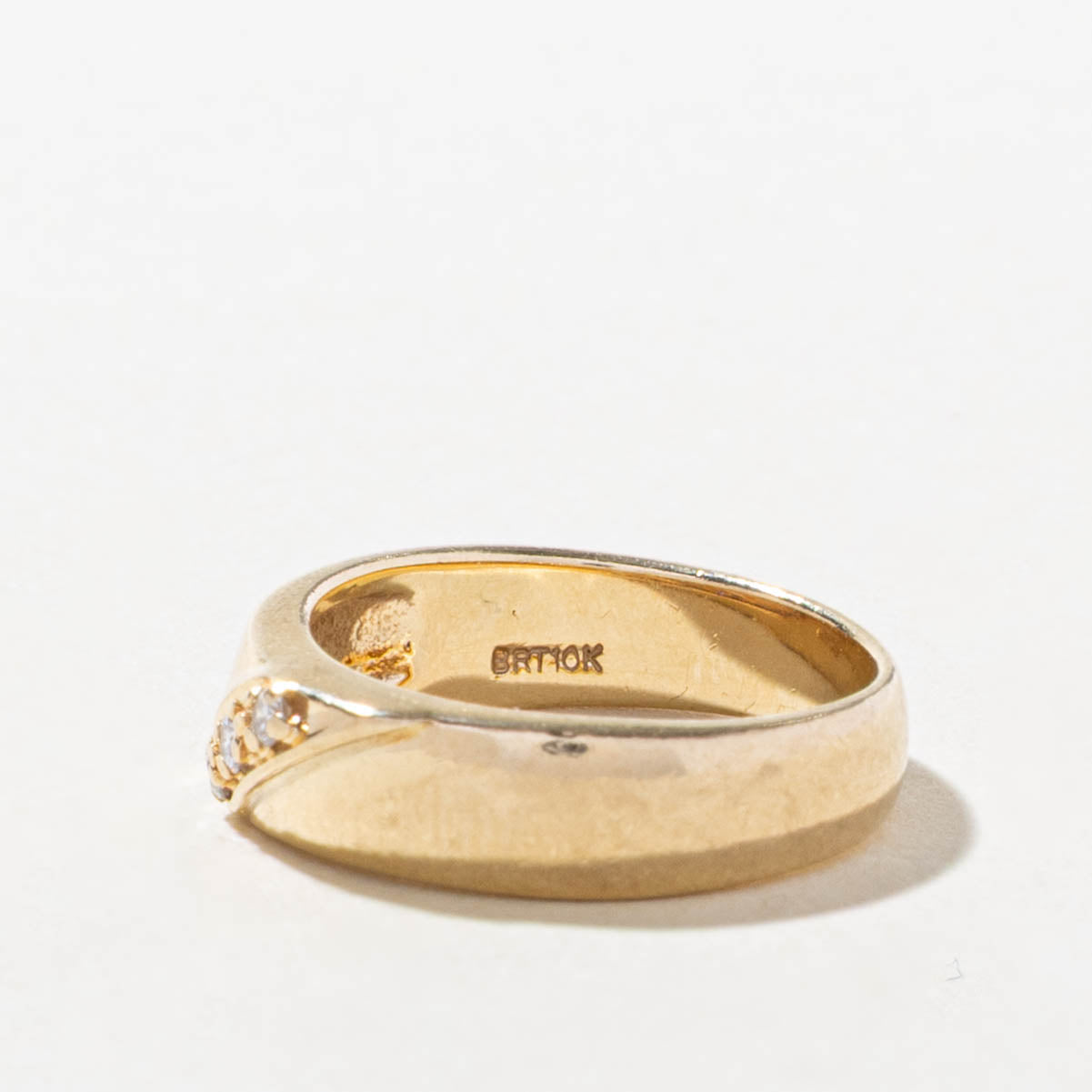 10k Three Stone Diagonal Set Diamond Band | SZ 3