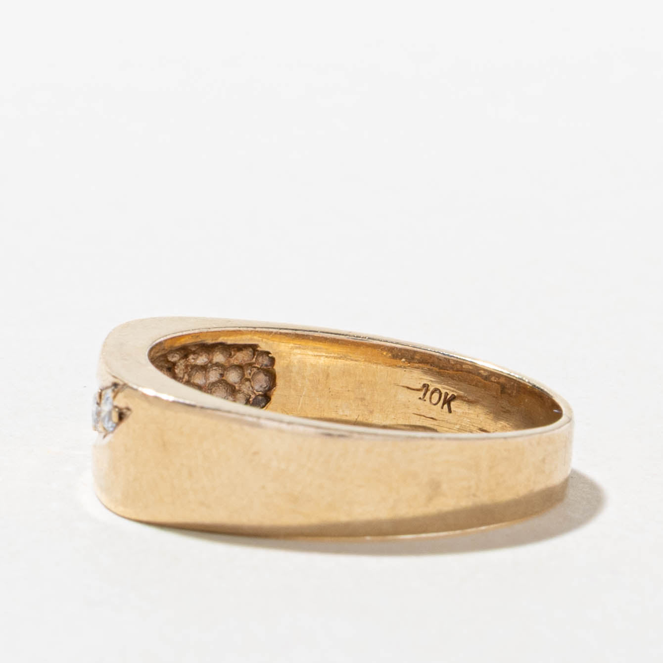 10k Five Stone Diagonal Row Diamond Band | SZ 9