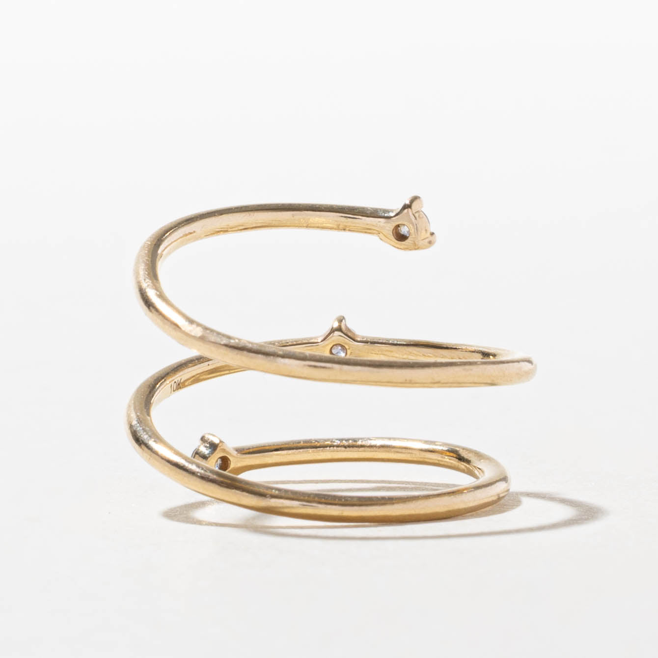 10k Diamond Spiral Wrap Ring | SZ 6.75
