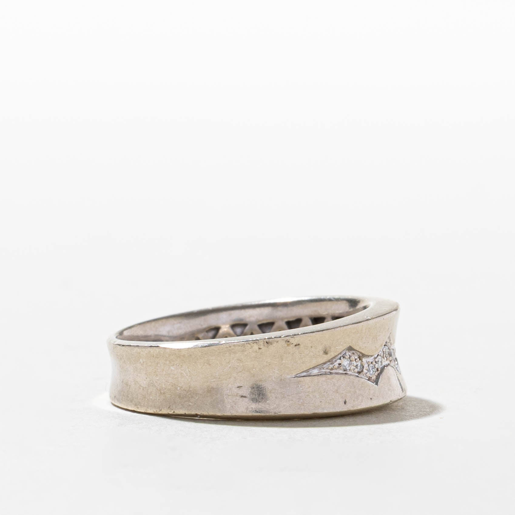 10k Semi Eternity Diamond Zigzag Design Band  | SZ 10