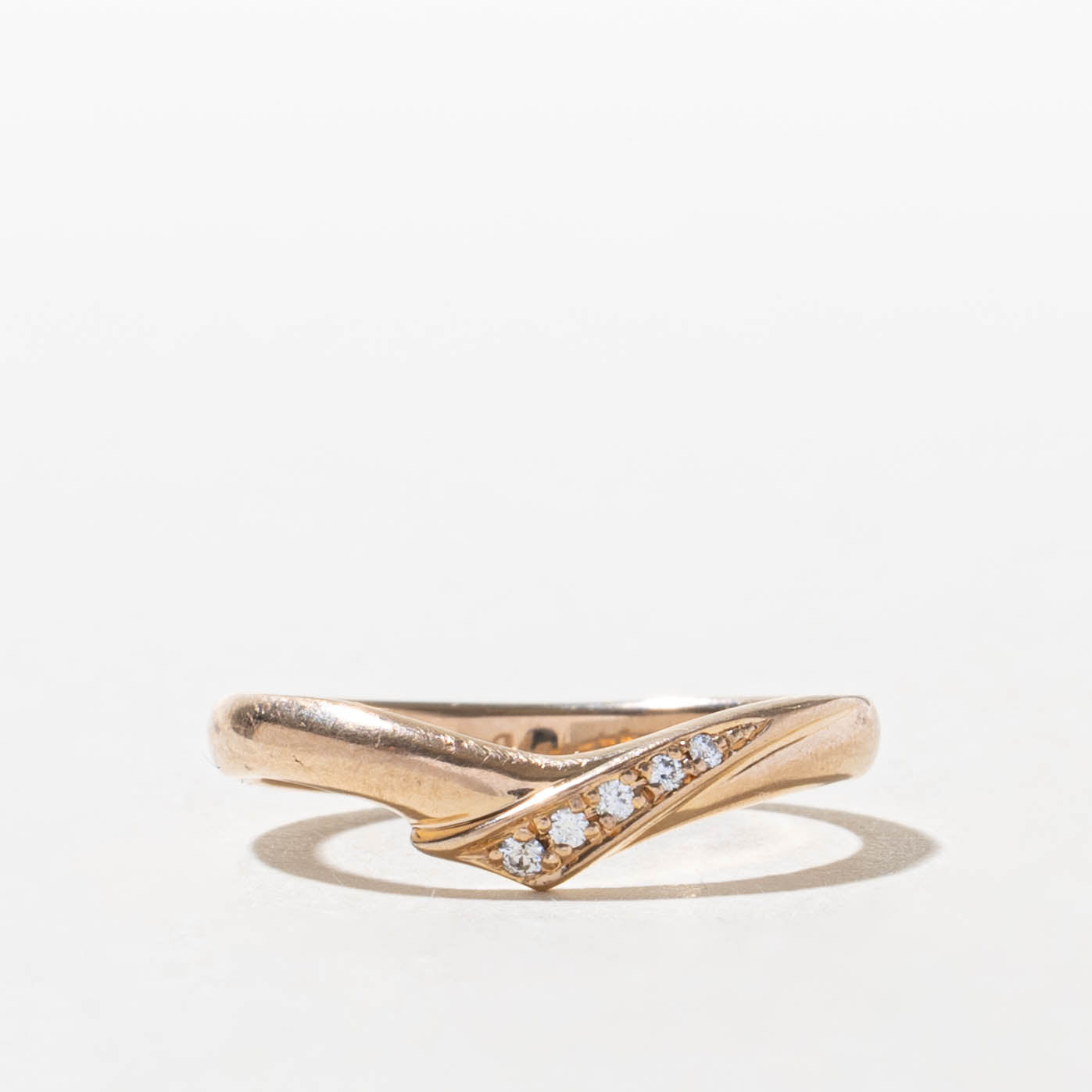 18k Diamond Crossover Contour Ring | SZ 5.75