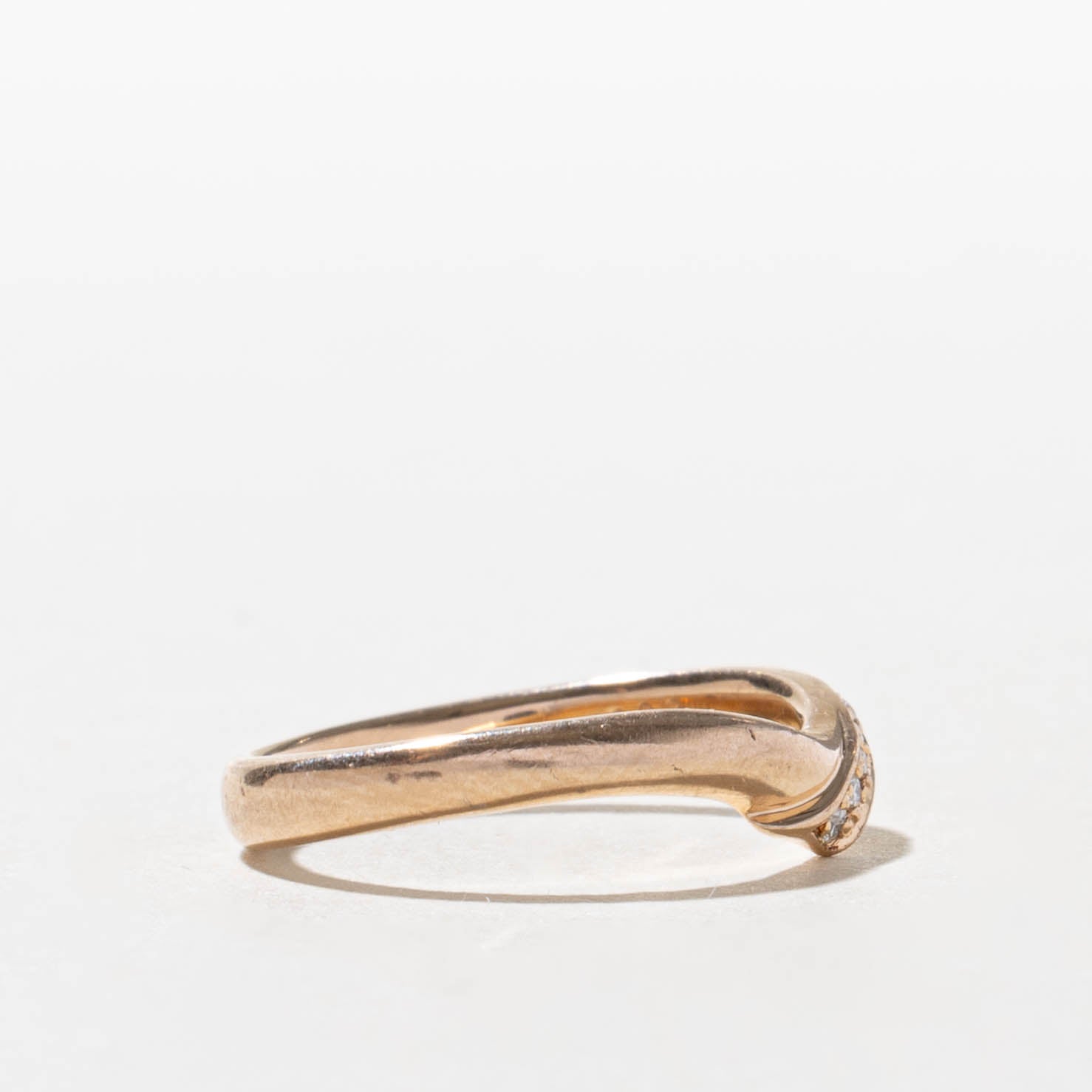 18k Diamond Crossover Contour Ring | SZ 5.75