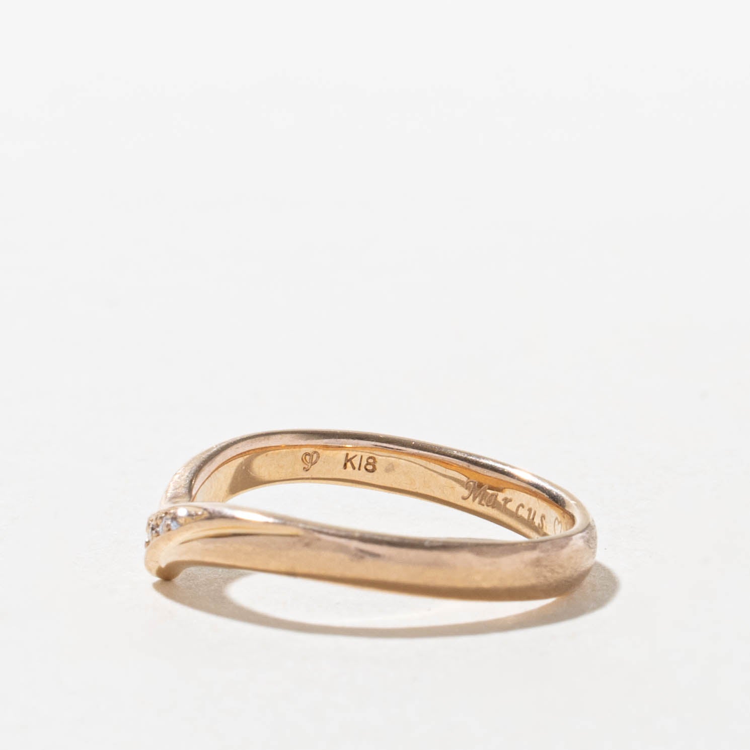 18k Diamond Crossover Contour Ring | SZ 5.75