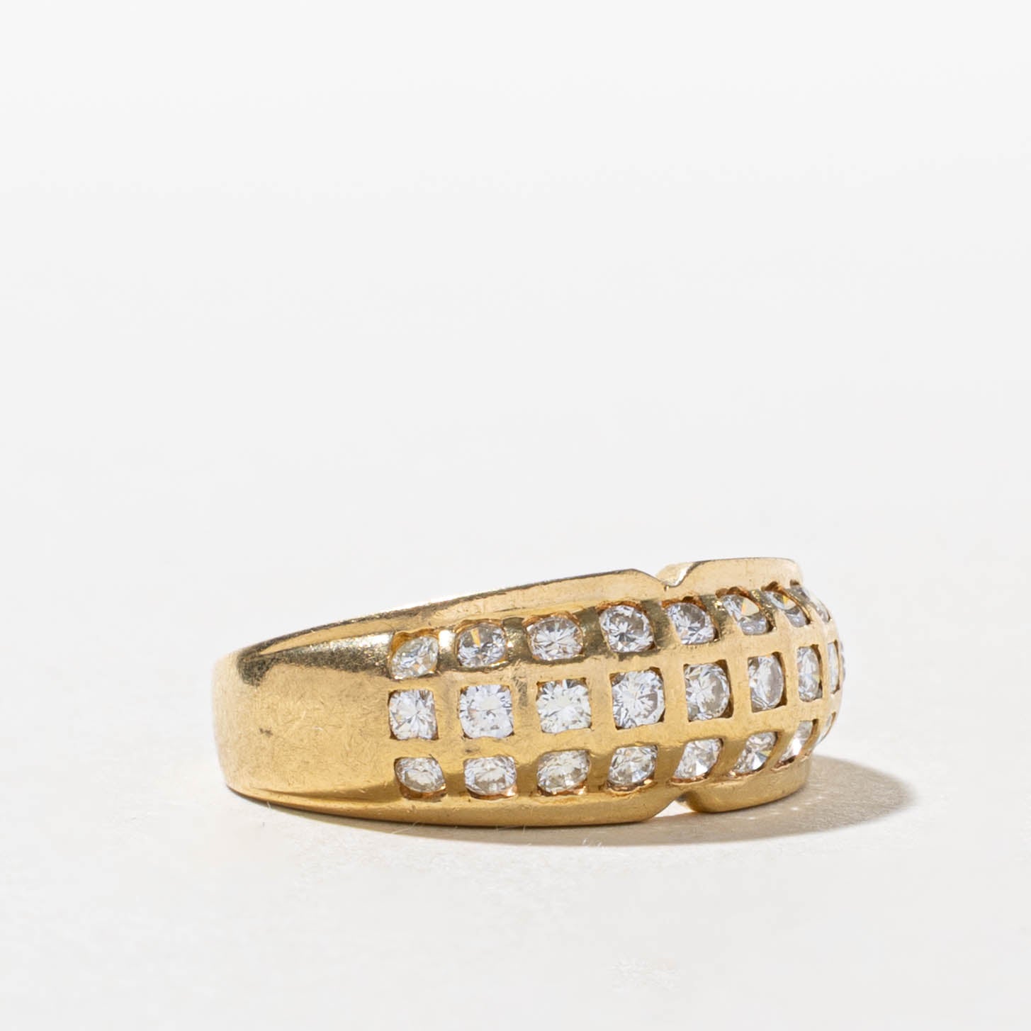 18k Diamond Grid Dome Ring | SZ 5.5