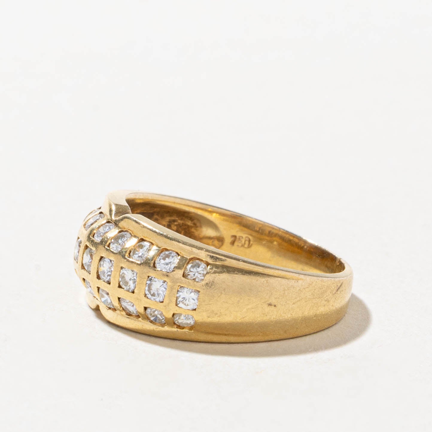 18k Diamond Grid Dome Ring | SZ 5.5