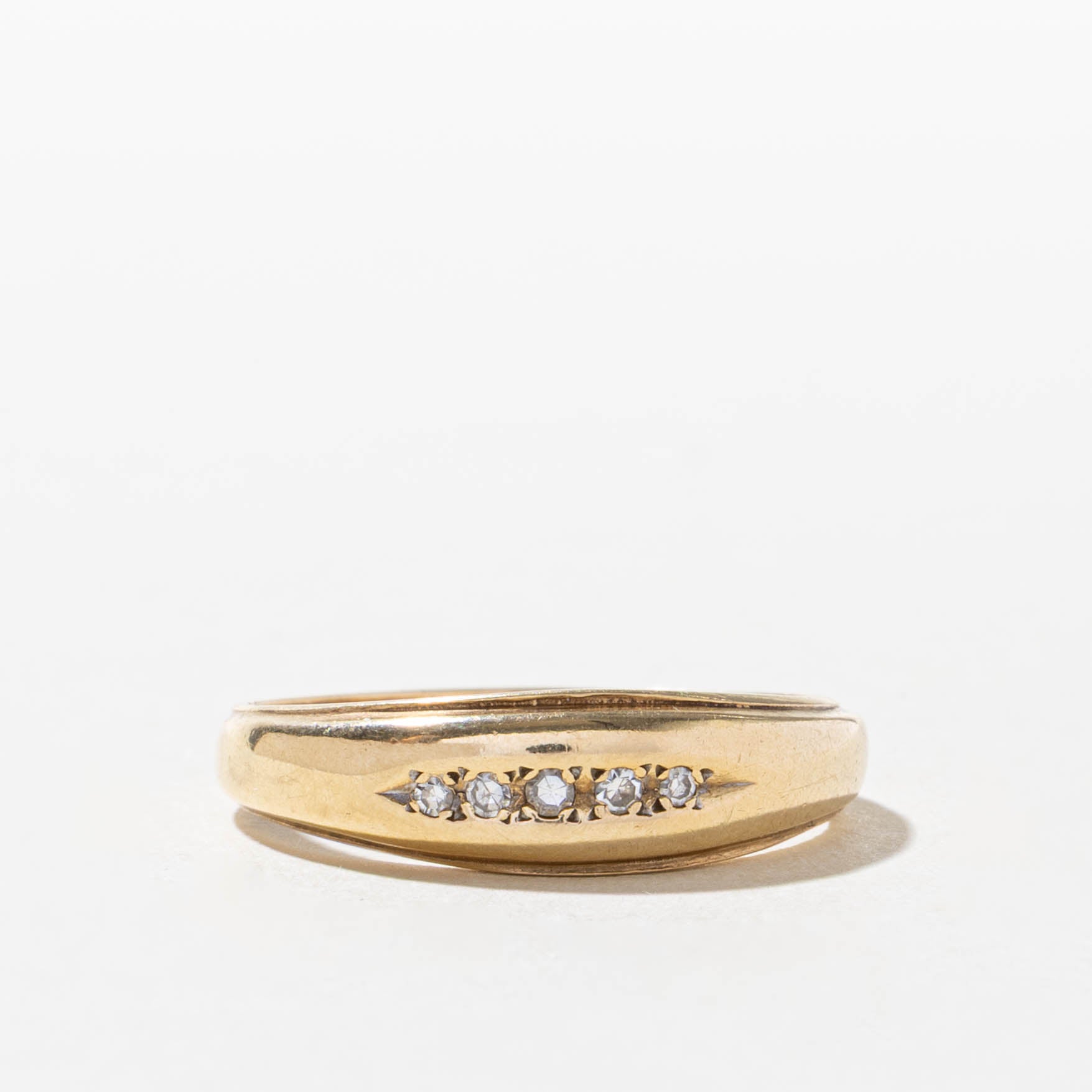 14k Five Stone Diamond Tapered Ring | SZ 9