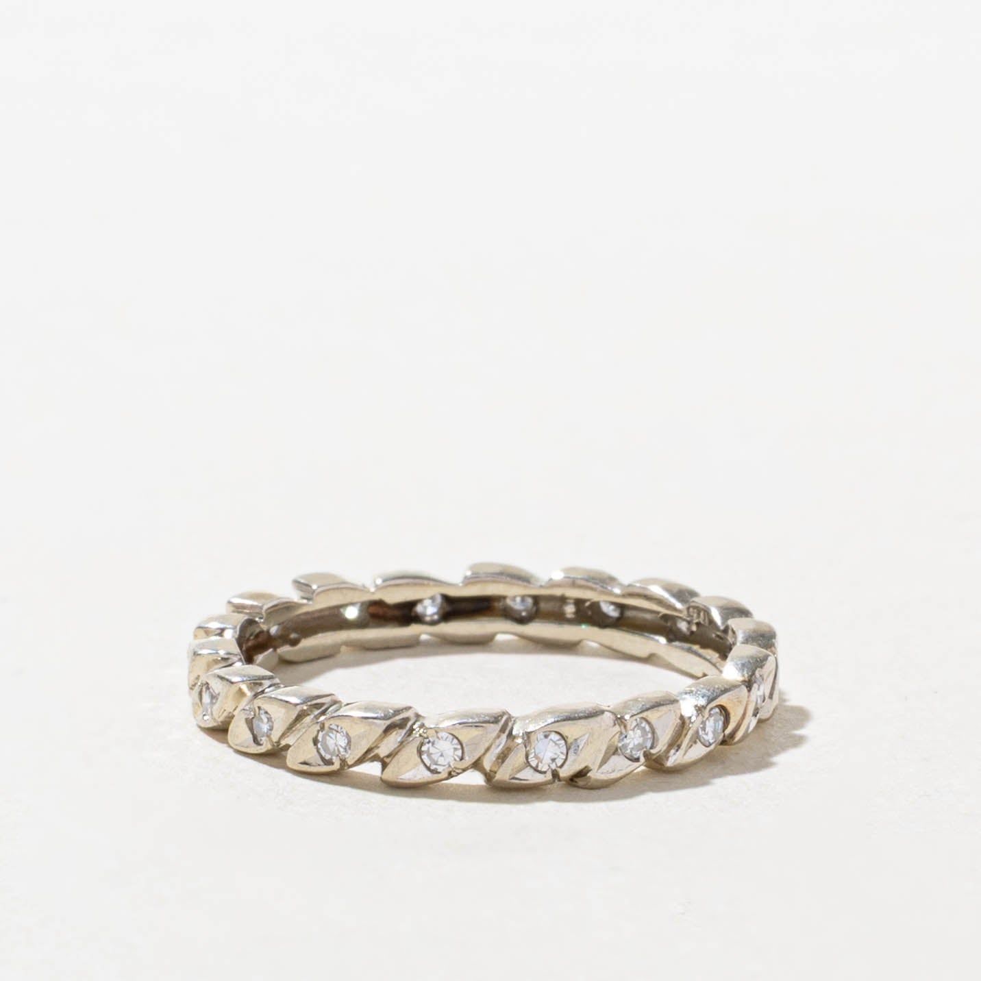 14k Eternity Diamond Marquise Patterned Band | 2.60mm | SZ 6.5