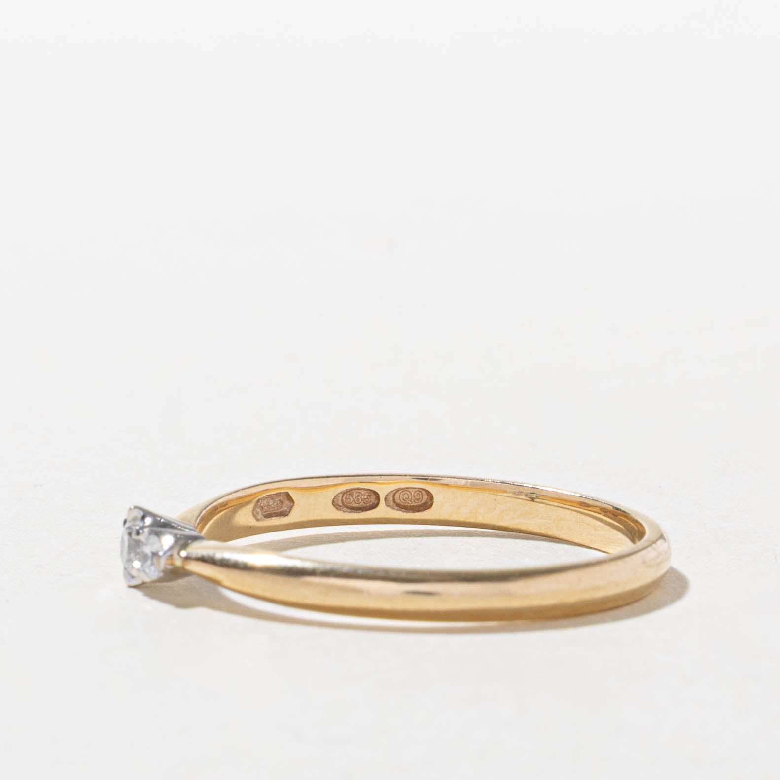 14k Three Stone Diamond Petite Ring | SZ 8.75