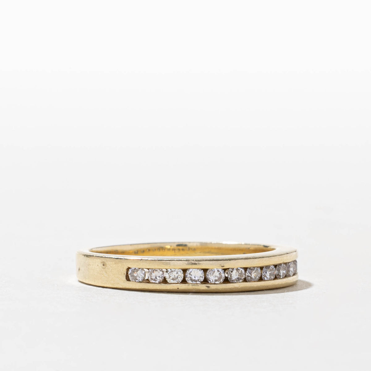 14k Channel Set Semi Eternity Diamond Band | SZ 7.5
