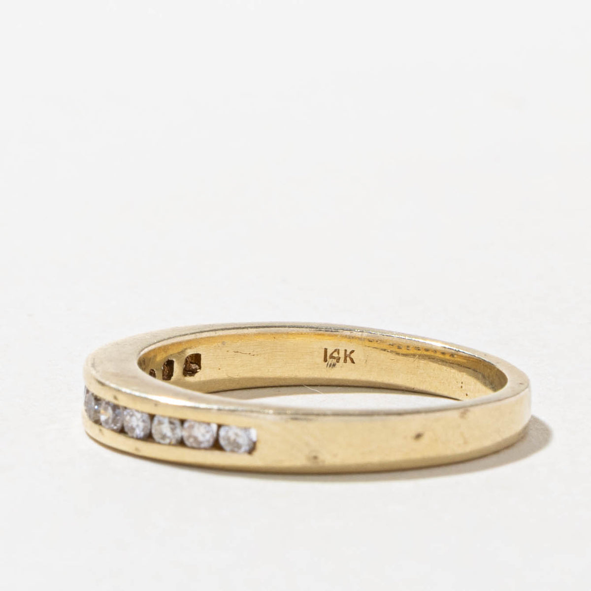 14k Channel Set Semi Eternity Diamond Band | SZ 7.5