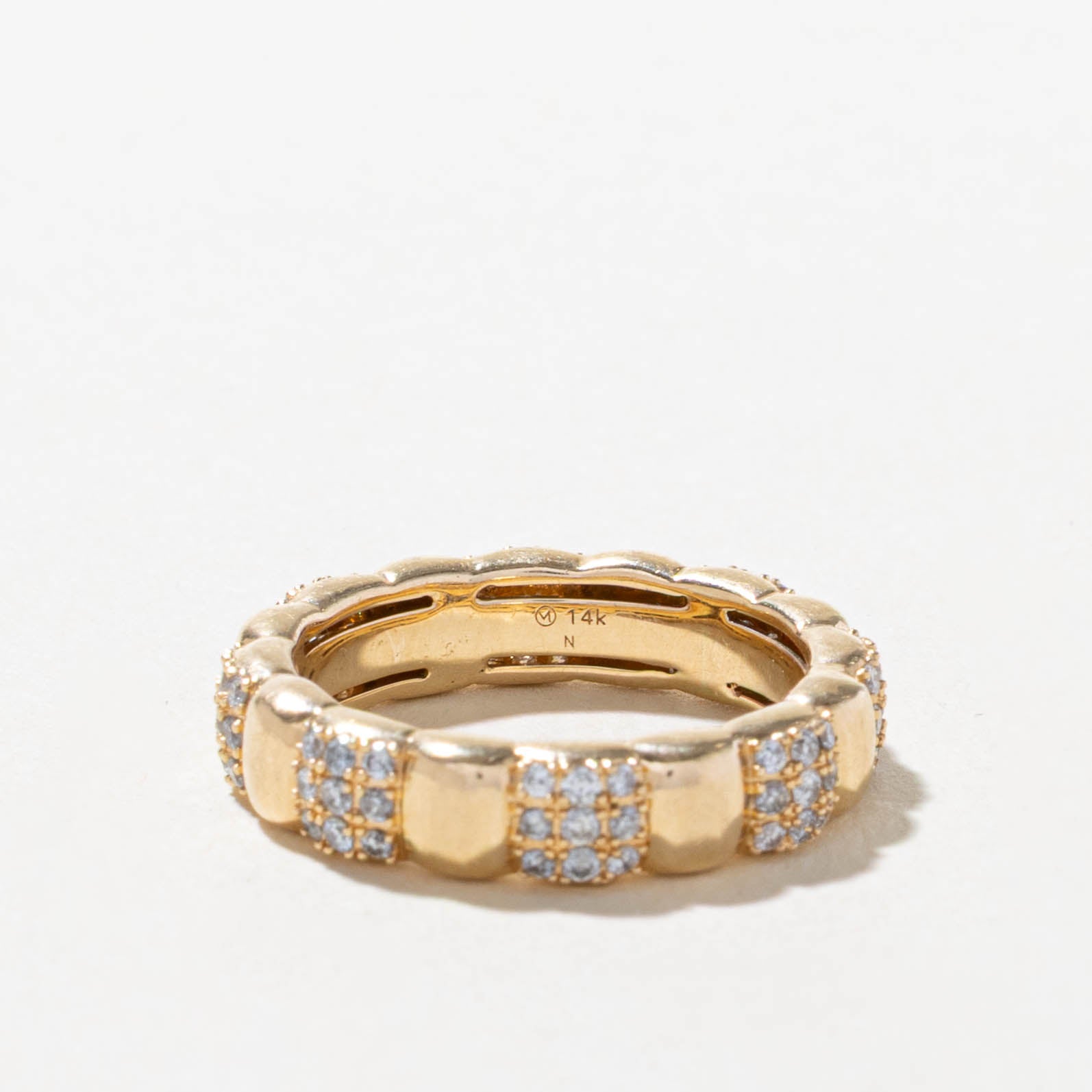 'Mejuri' Pavé Diamond Soft Charlotte Ring | SZ 6