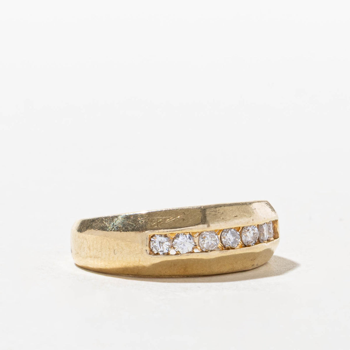 14k Channel Set Semi Eternity Diamond Band | SZ 5