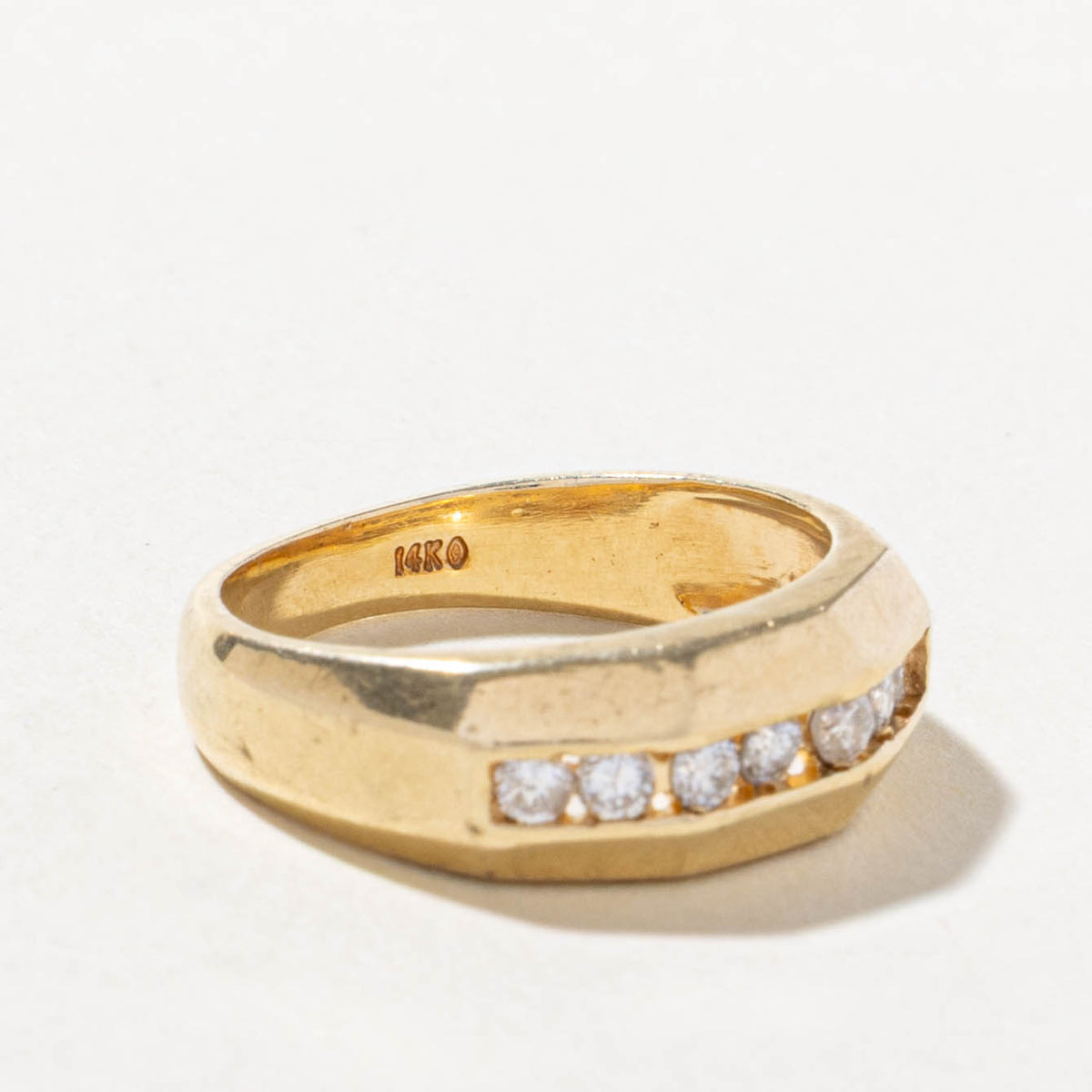 14k Channel Set Semi Eternity Diamond Band | SZ 5