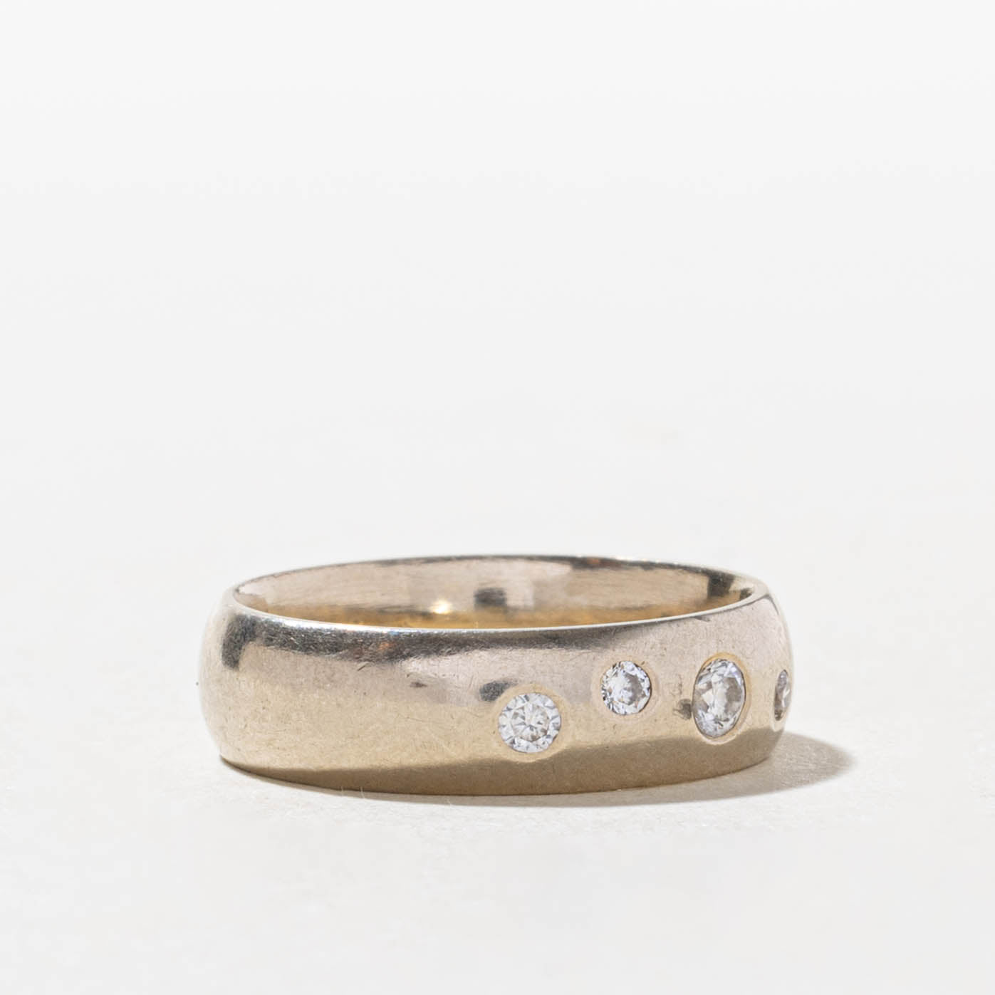 14k Flush Set Scattered Diamond Band | 5.00mm | SZ 3.5