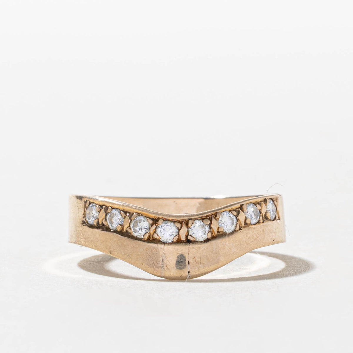 14k Semi Eternity Diamond Contour Band | SZ 5.75