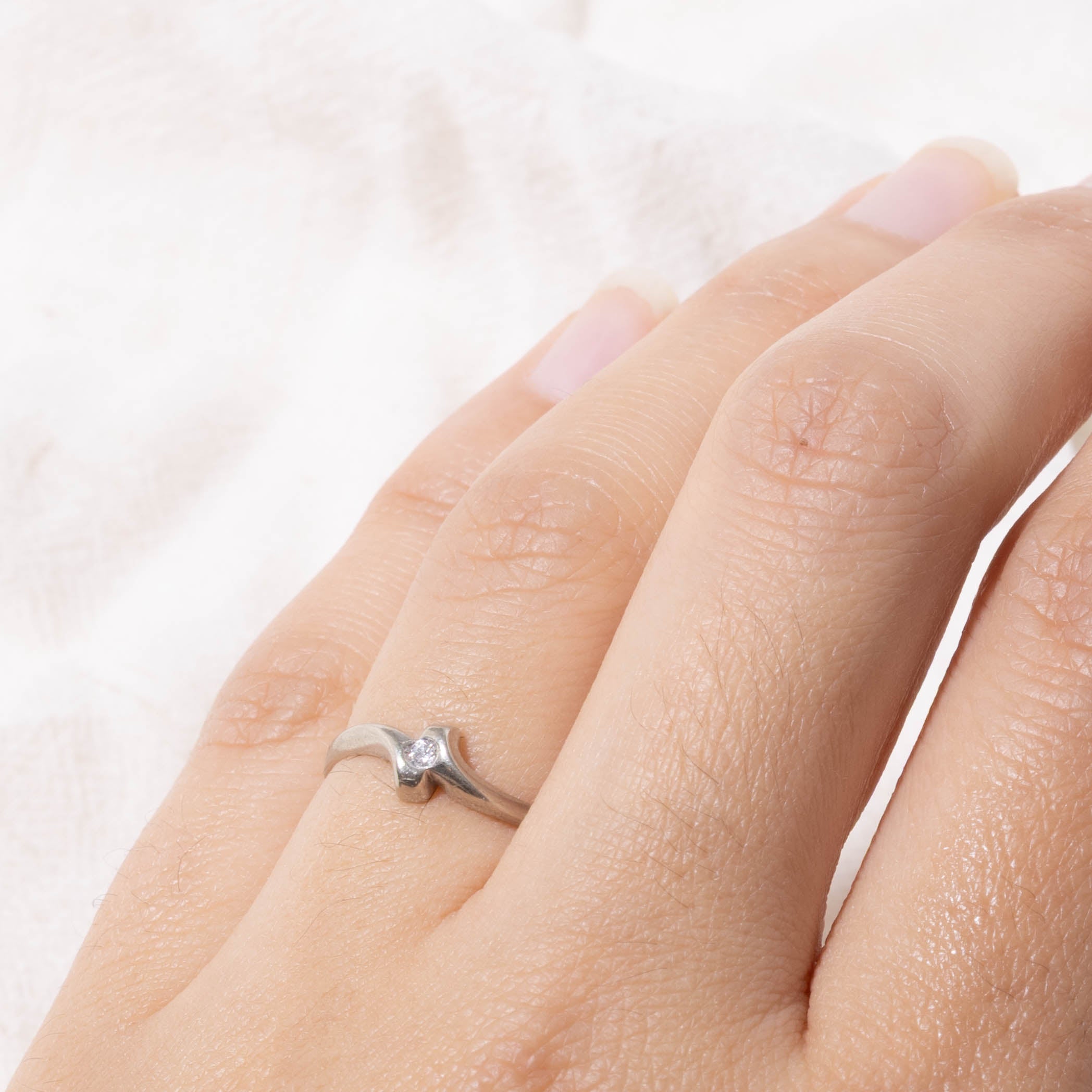 10k Diamond Petite Bypass Ring | SZ 6