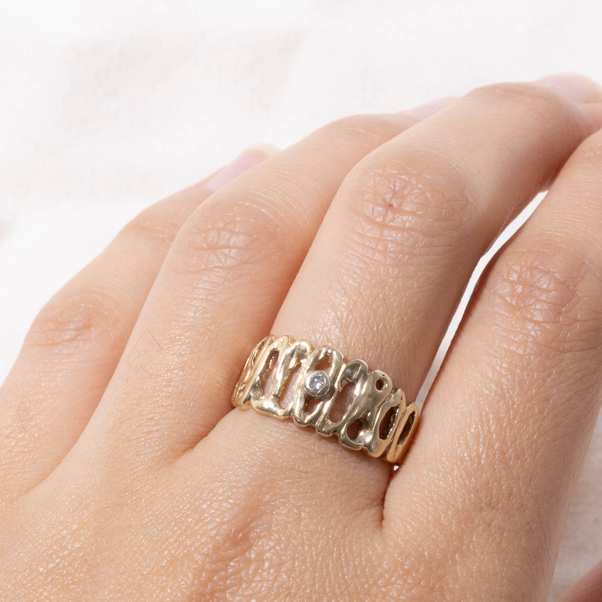 14k Diamond Openwork Ring | SZ 7.75