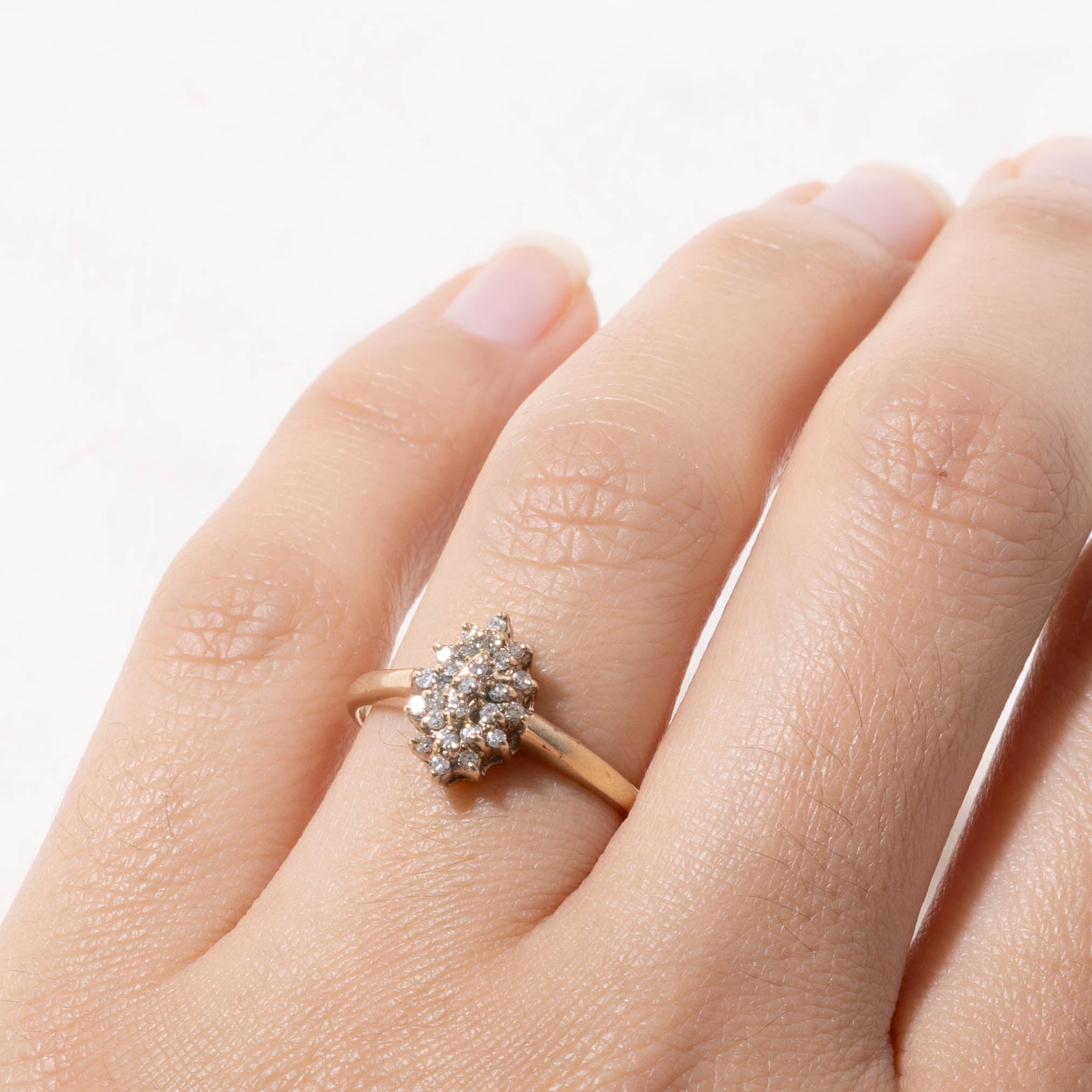 10k Marquise Petal Cluster Ring | SZ 7