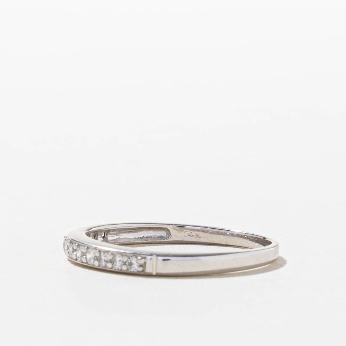 14k Pavé Set Semi Eternity Diamond Band | SZ 9