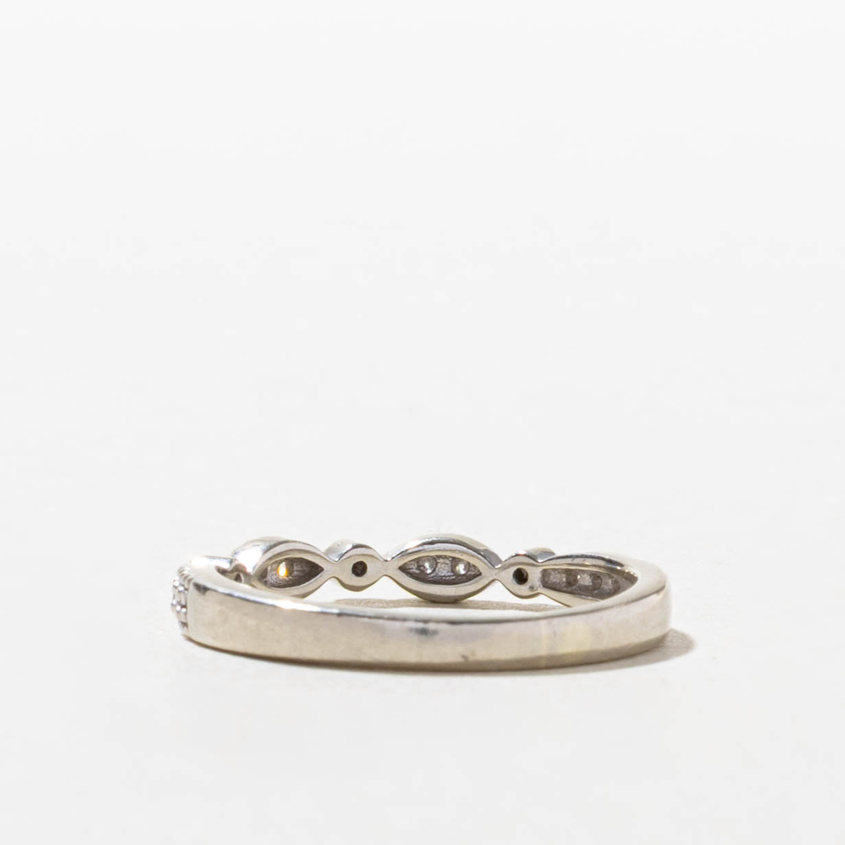 14k Diamond Marquise Patterned Milgrain Band | SZ 5.25