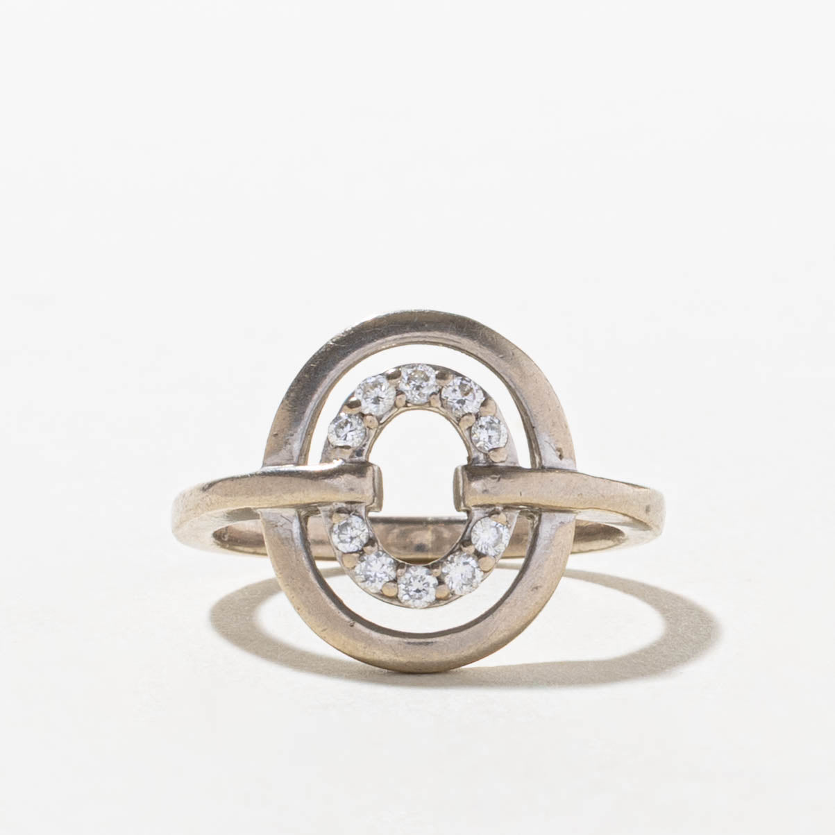 14k Diamond Layered Oval Ring | SZ 5.5