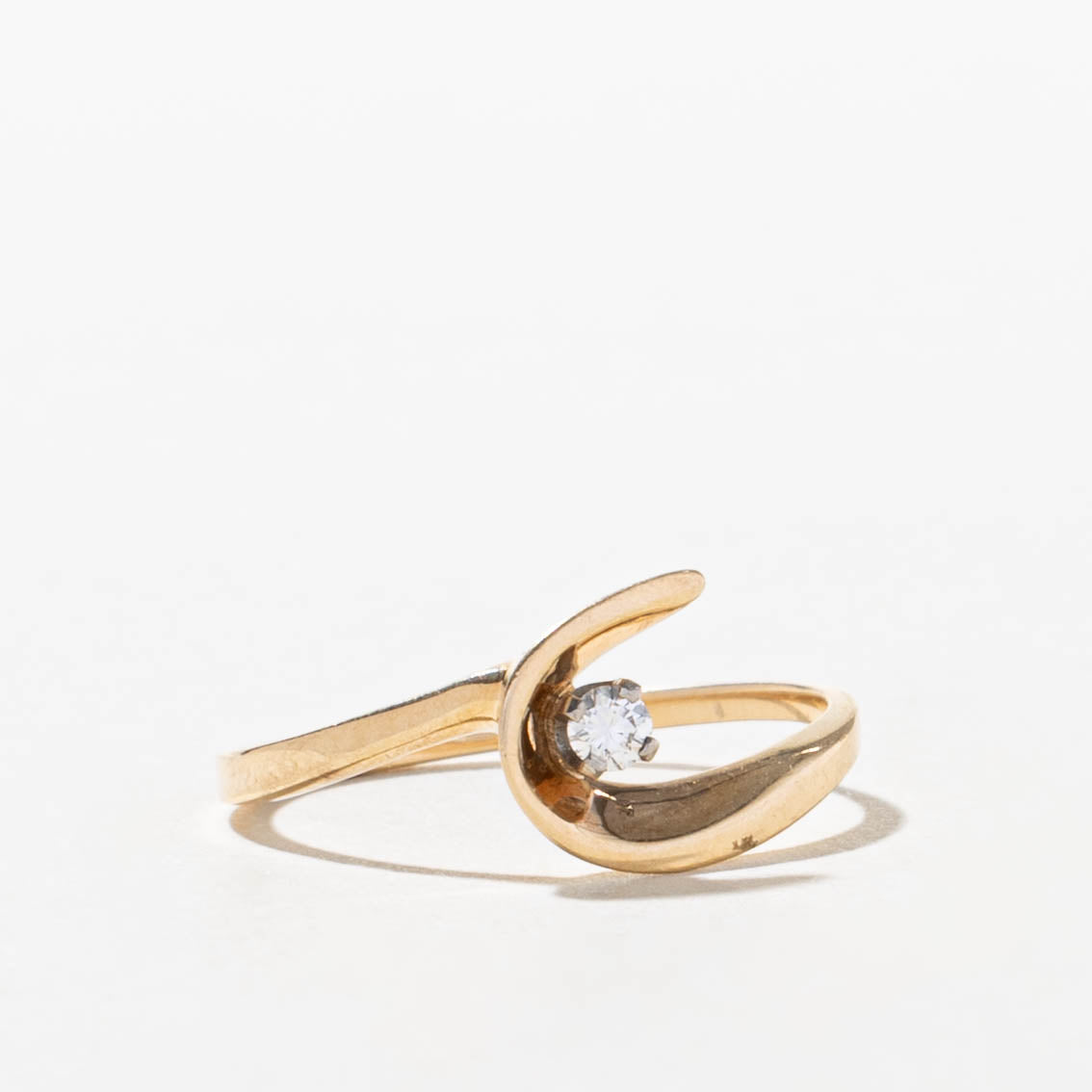 14k Diamond Crescent Abstract Ring | SZ 5.5
