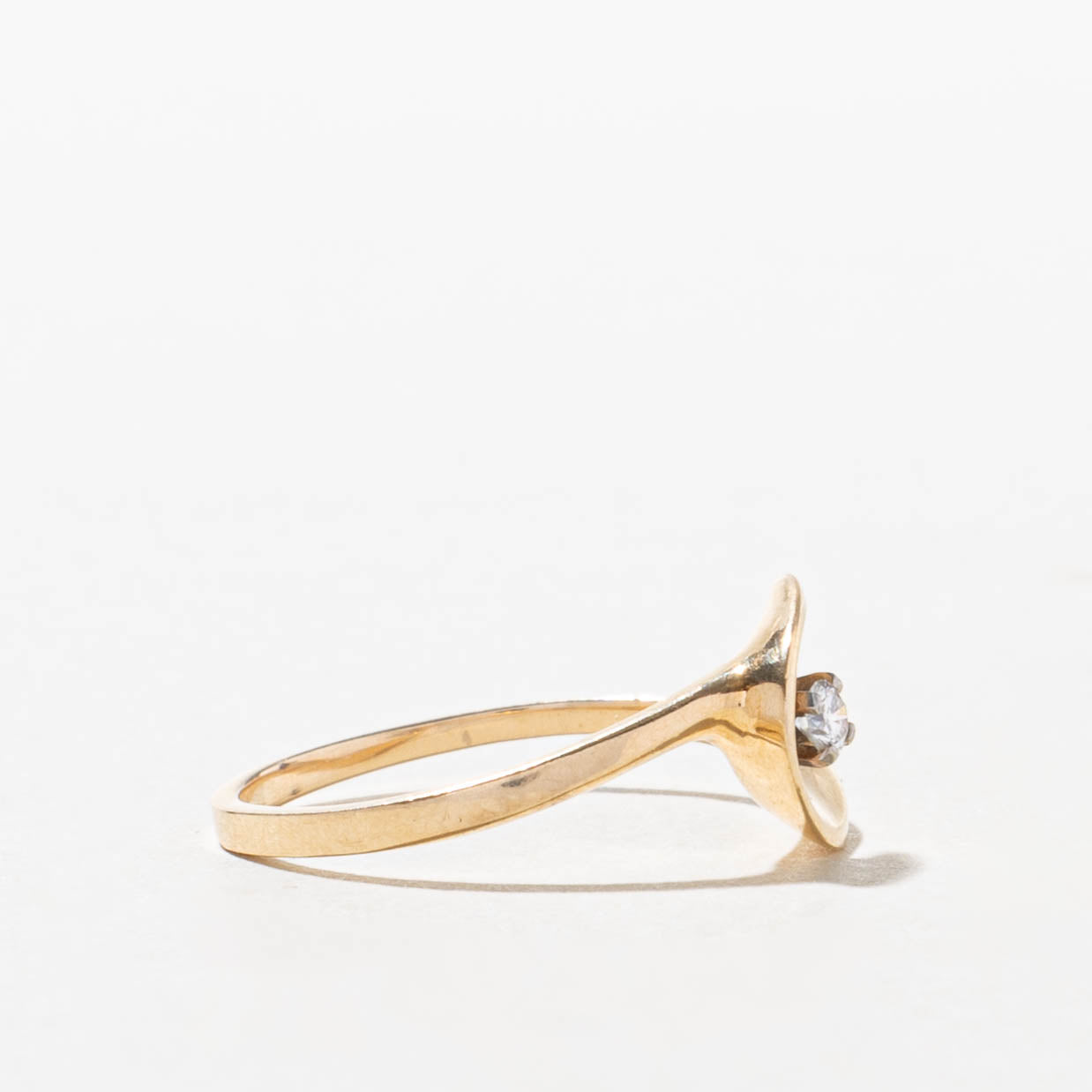 14k Diamond Crescent Abstract Ring | SZ 5.5