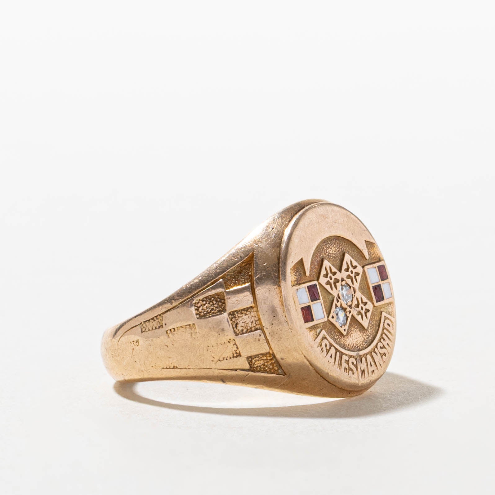 'Birks' 10k Diamond "Salesmanship" Signet Ring | SZ