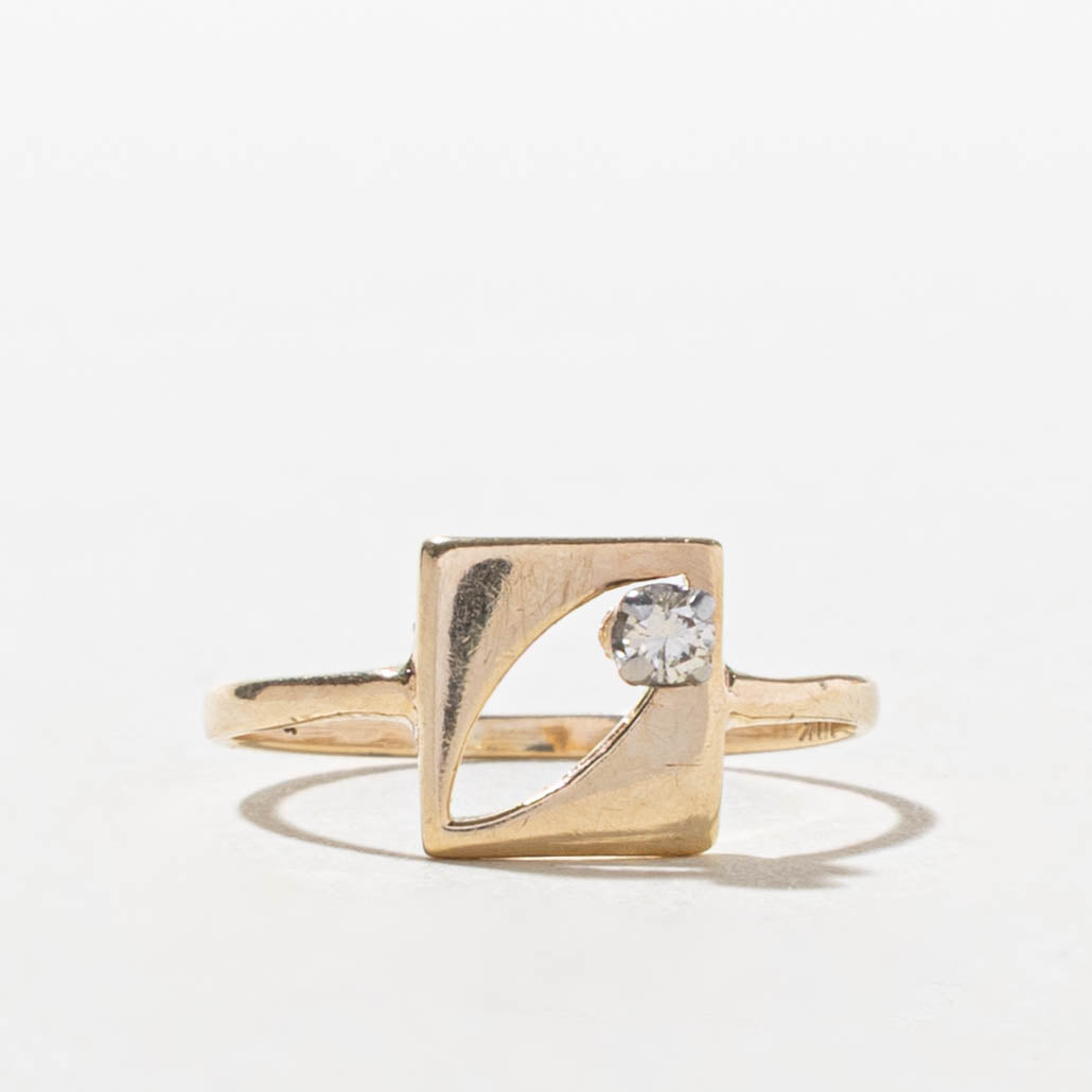 10k Single Diamond Geometric Ring | SZ 4.5