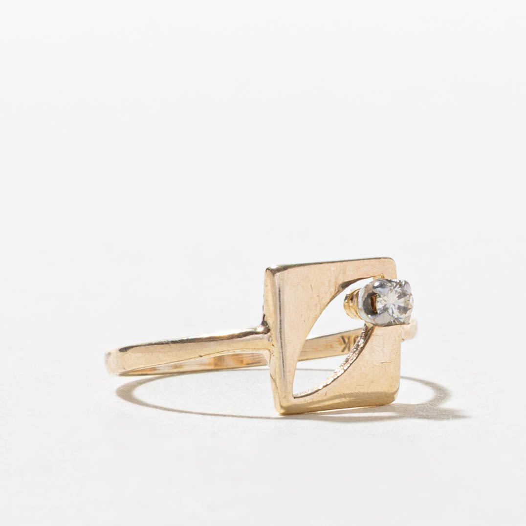 10k Single Diamond Geometric Ring | SZ 4.5