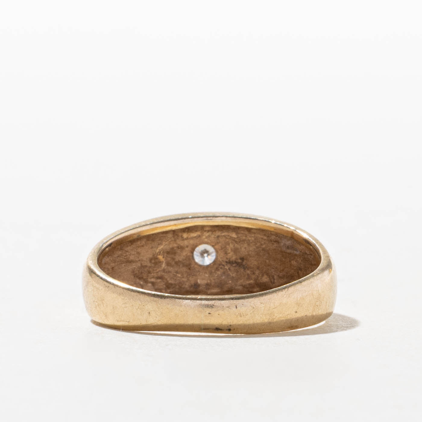 10k Star Set Diamond Grooved Tapered Band | SZ 8.75