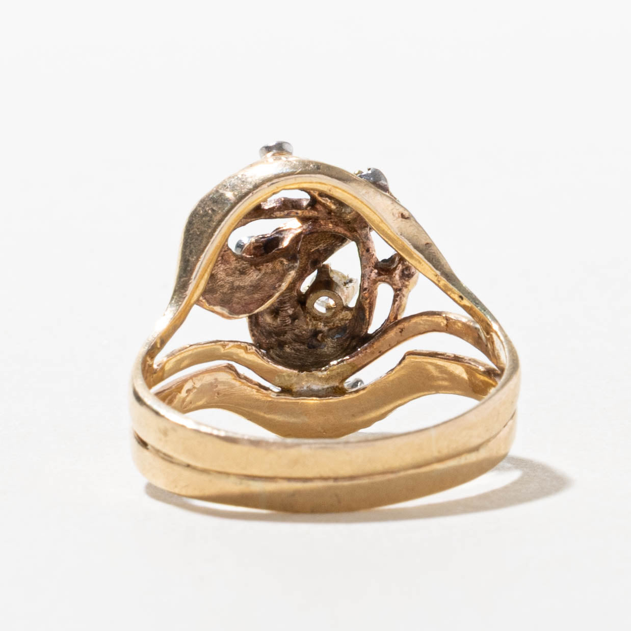 10k Scattered Diamond Abstract Ring | SZ 7.5