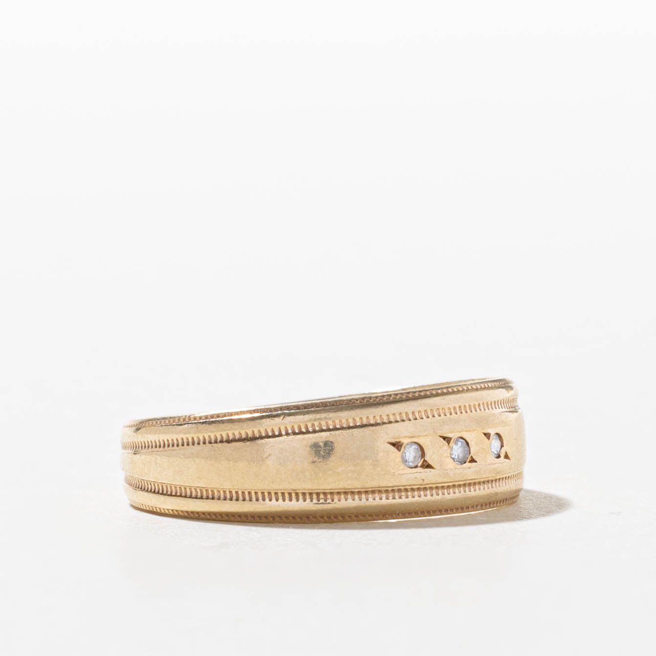 10k Star Set Diamond Milgrain Band | SZ 8.25