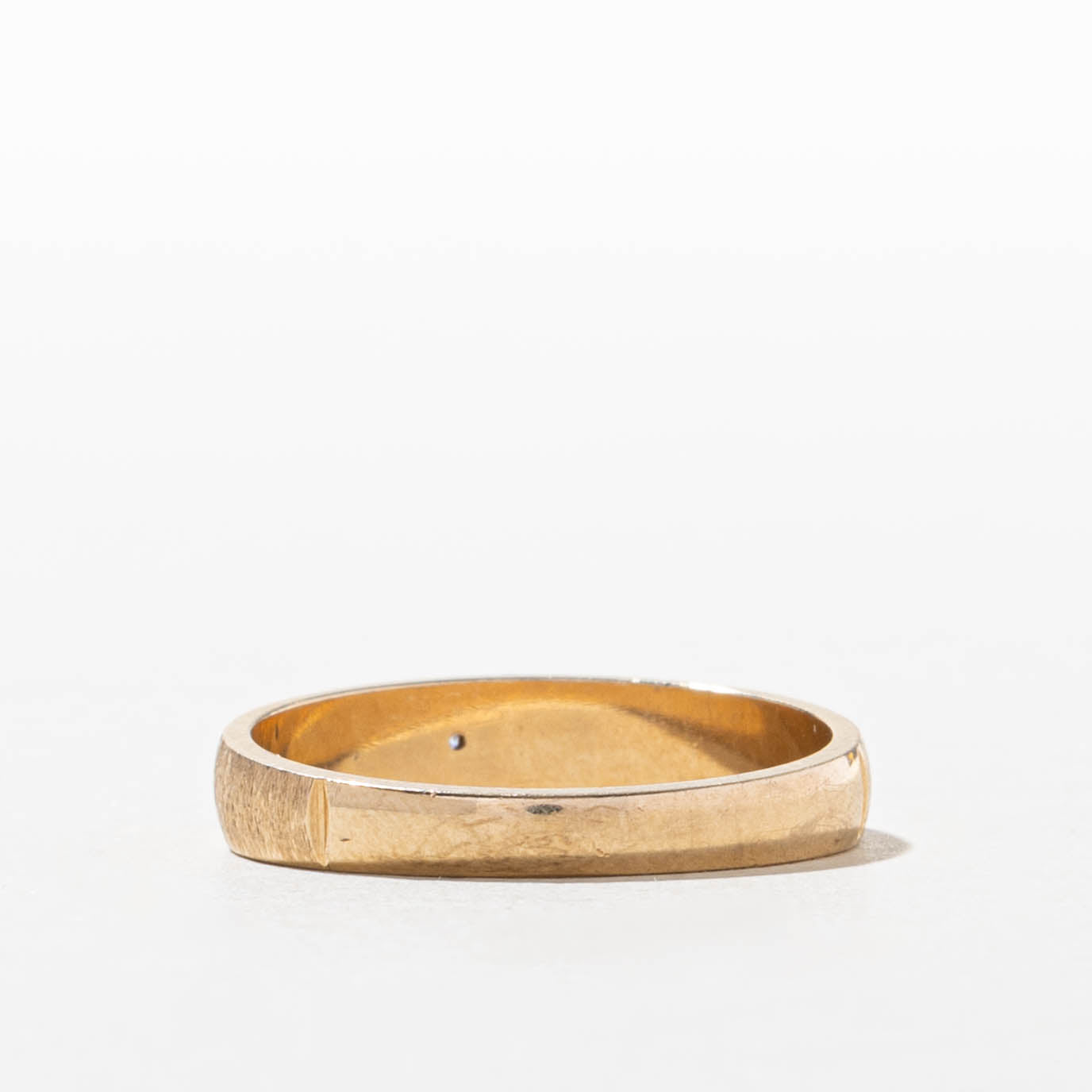 10k Single Diamond Textured Grooved Band | SZ 9.75