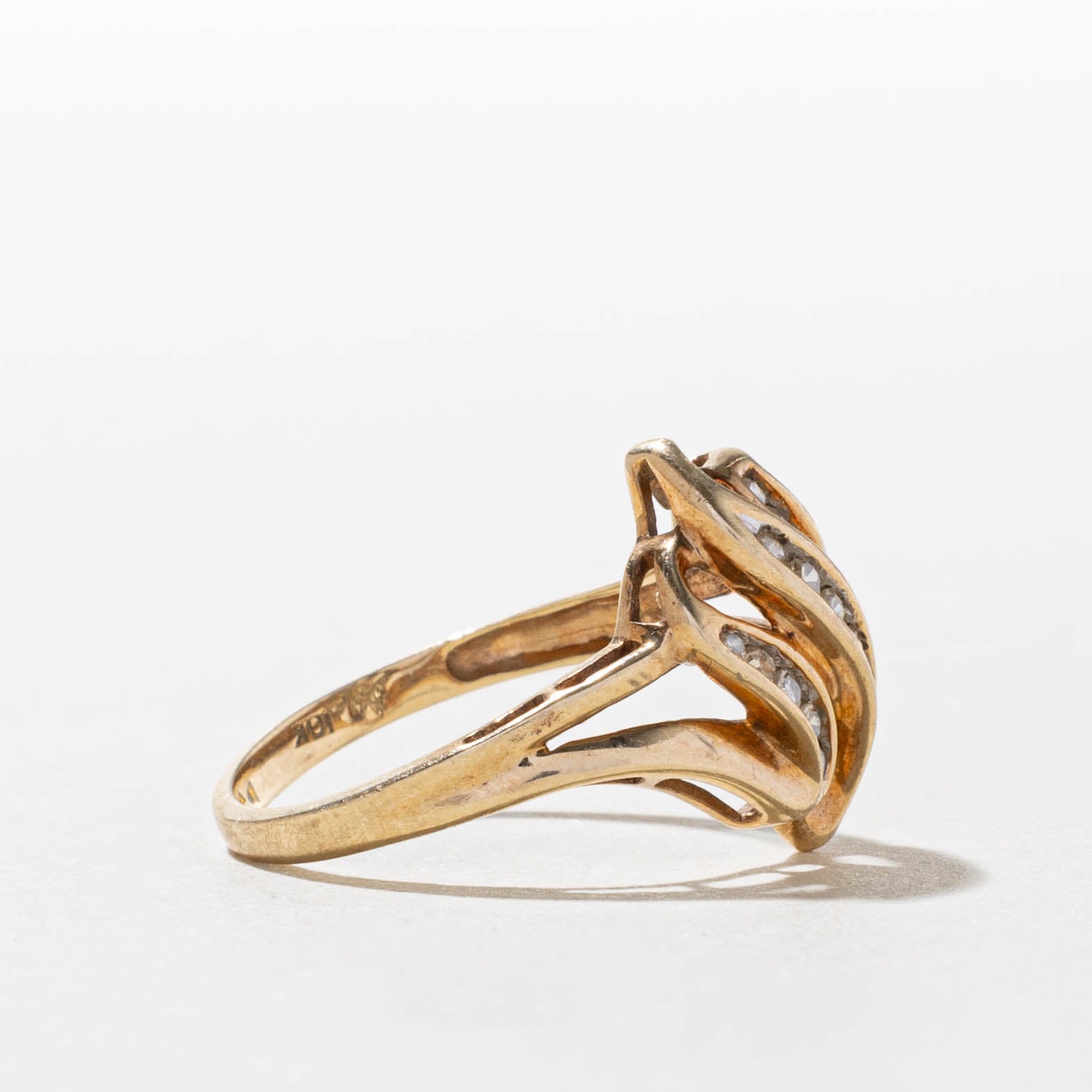 10k Channel Set Diamond Multi Row Waterfall Ring | SZ 7.75