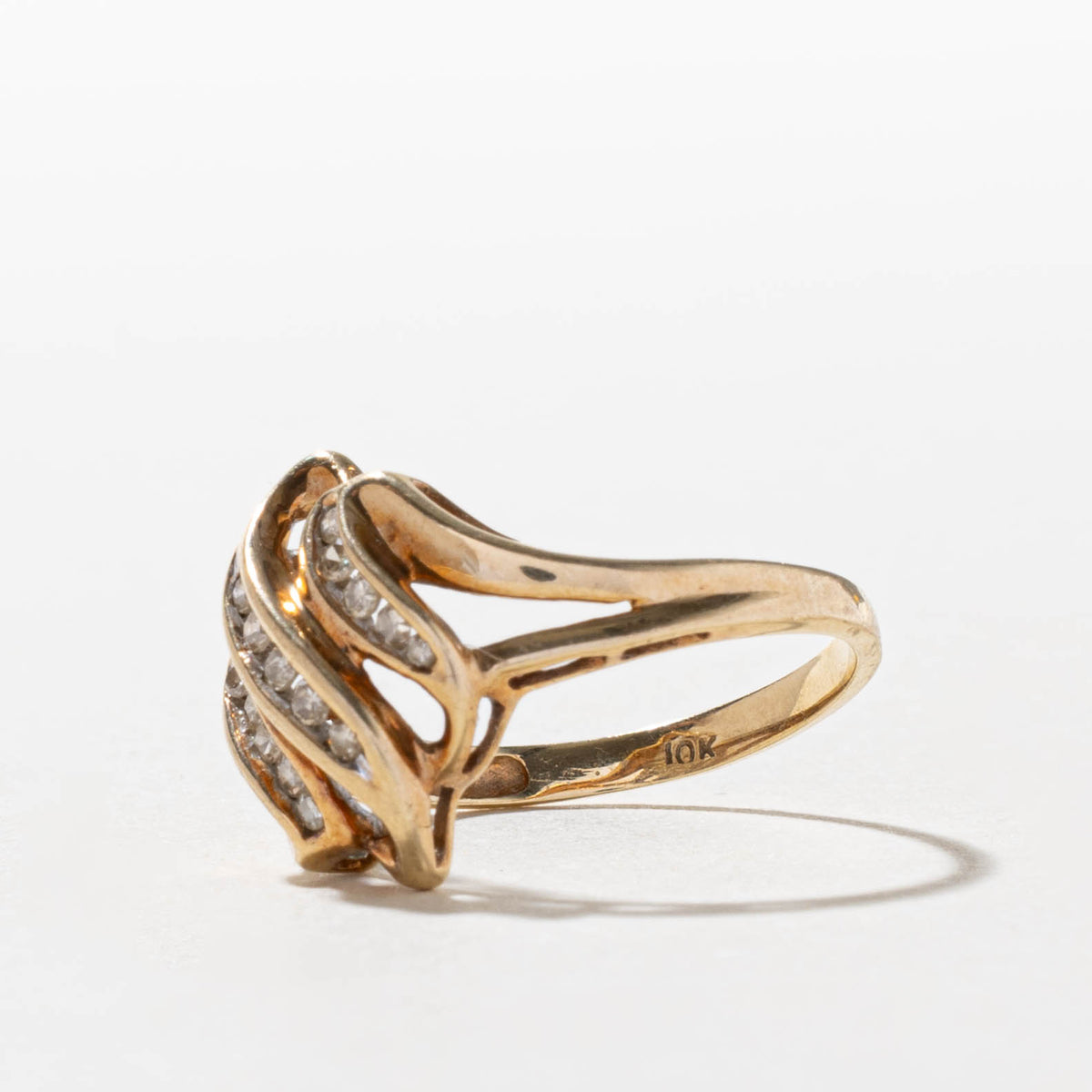 10k Channel Set Diamond Multi Row Waterfall Ring | SZ 7.75