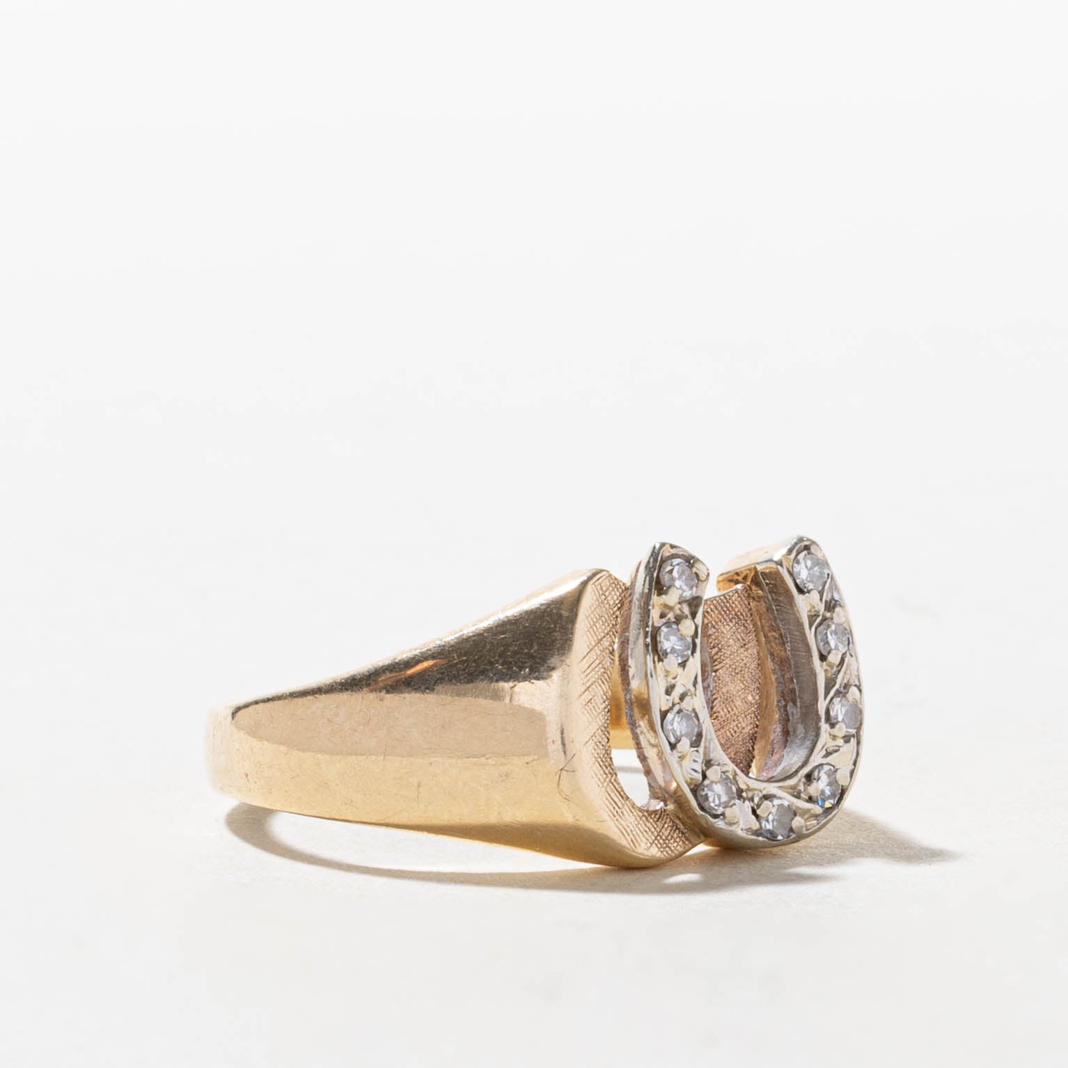 10k Diamond Double Horseshoe Ring | SZ 9.75