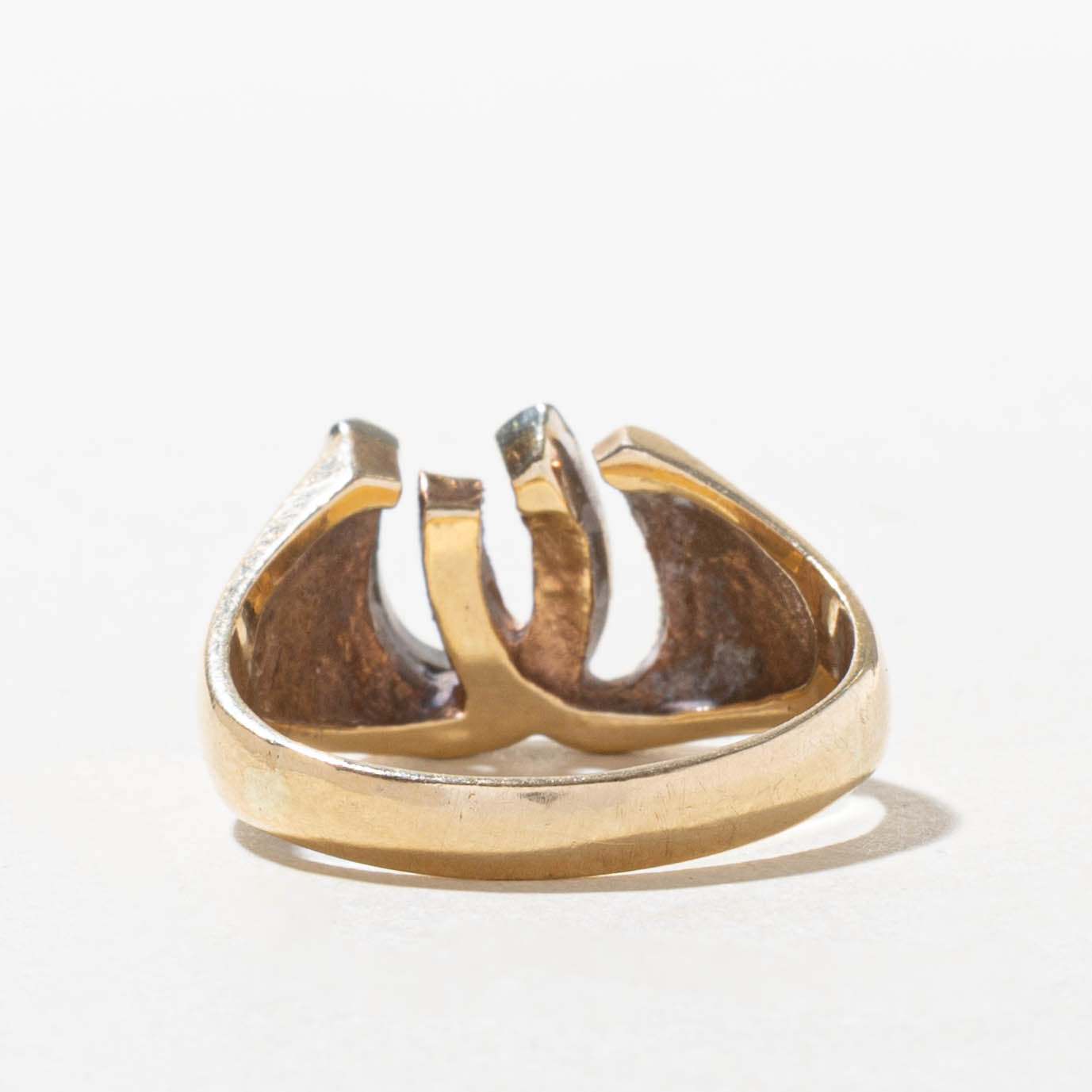10k Diamond Double Horseshoe Ring | SZ 9.75