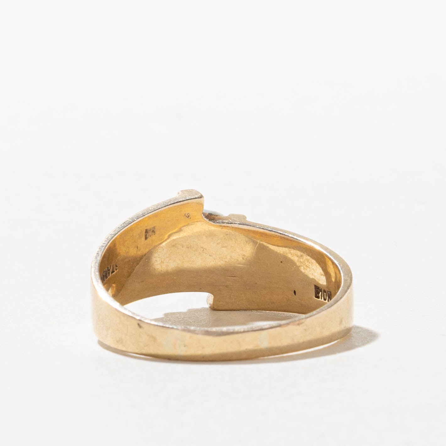 10k Three Stone Diamond Bypass Ring | SZ 9.25