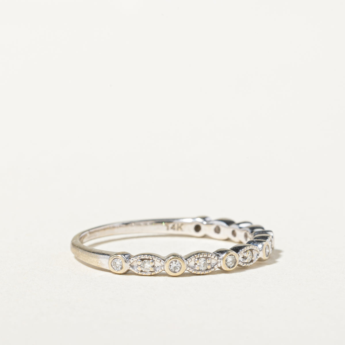14k Semi Eternity Diamond Marquise Patterned Band | 1.50mm | SZ 6