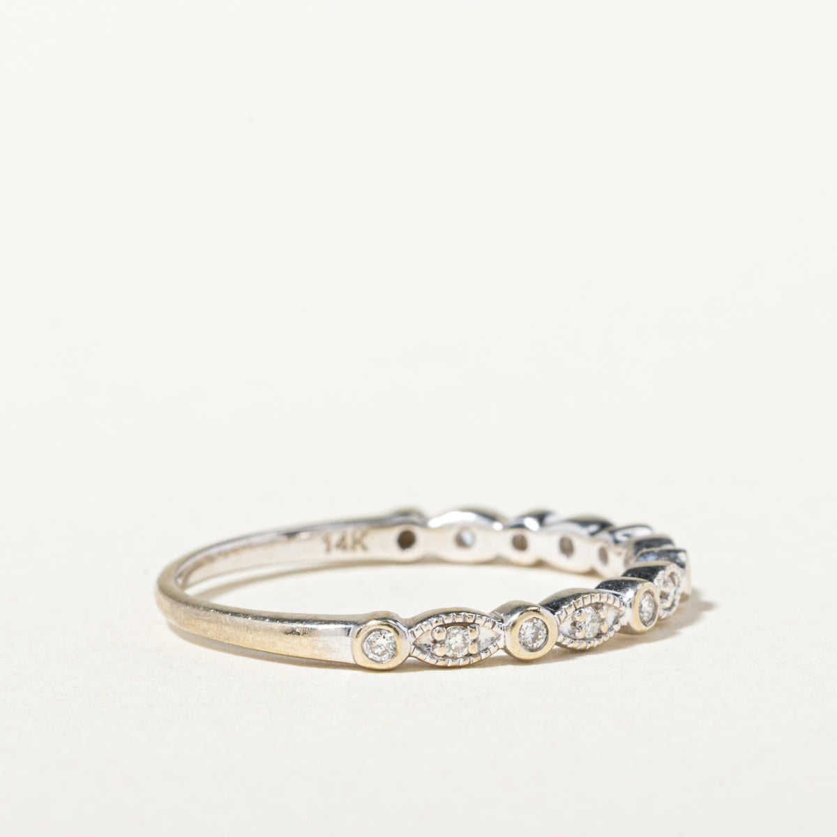 14k Semi Eternity Diamond Marquise Patterned Band | 1.50mm | SZ 6