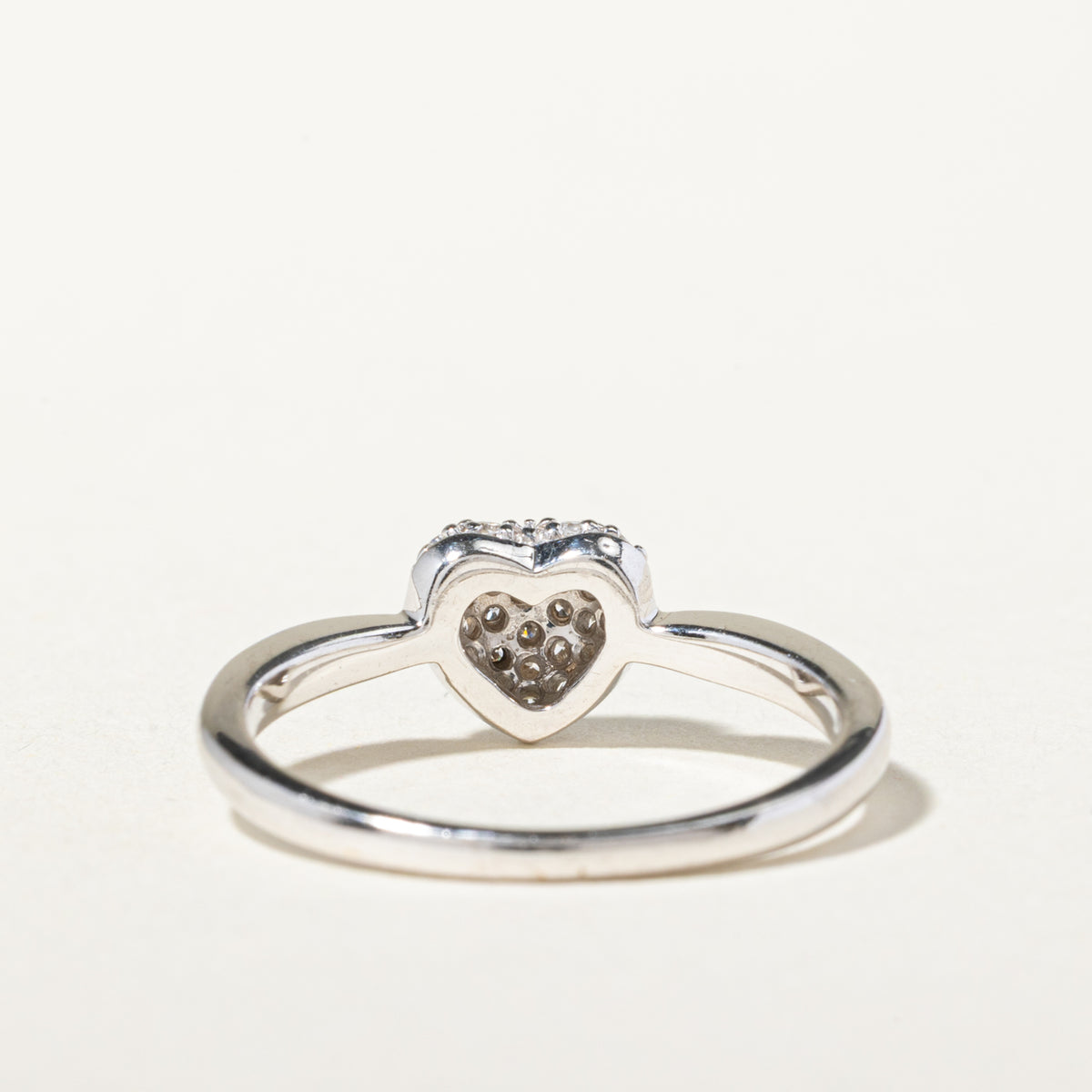 18k Pave Set Diamond Puffed Heart Ring | SZ 6.25