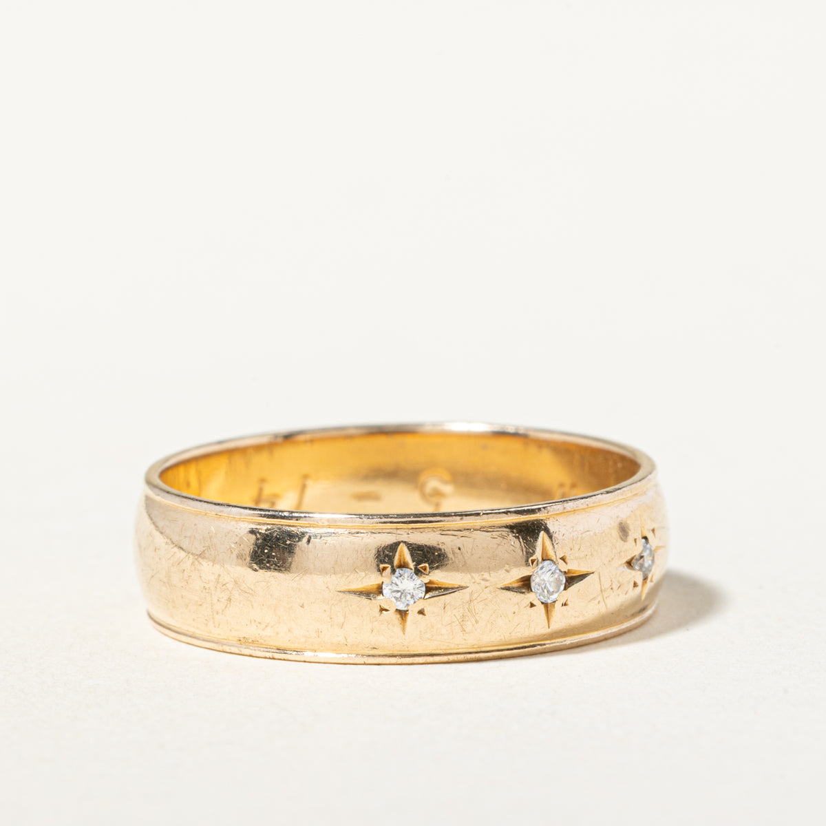 Three Stone Star Set Diamond Band | 5.50mm | SZ 8.5