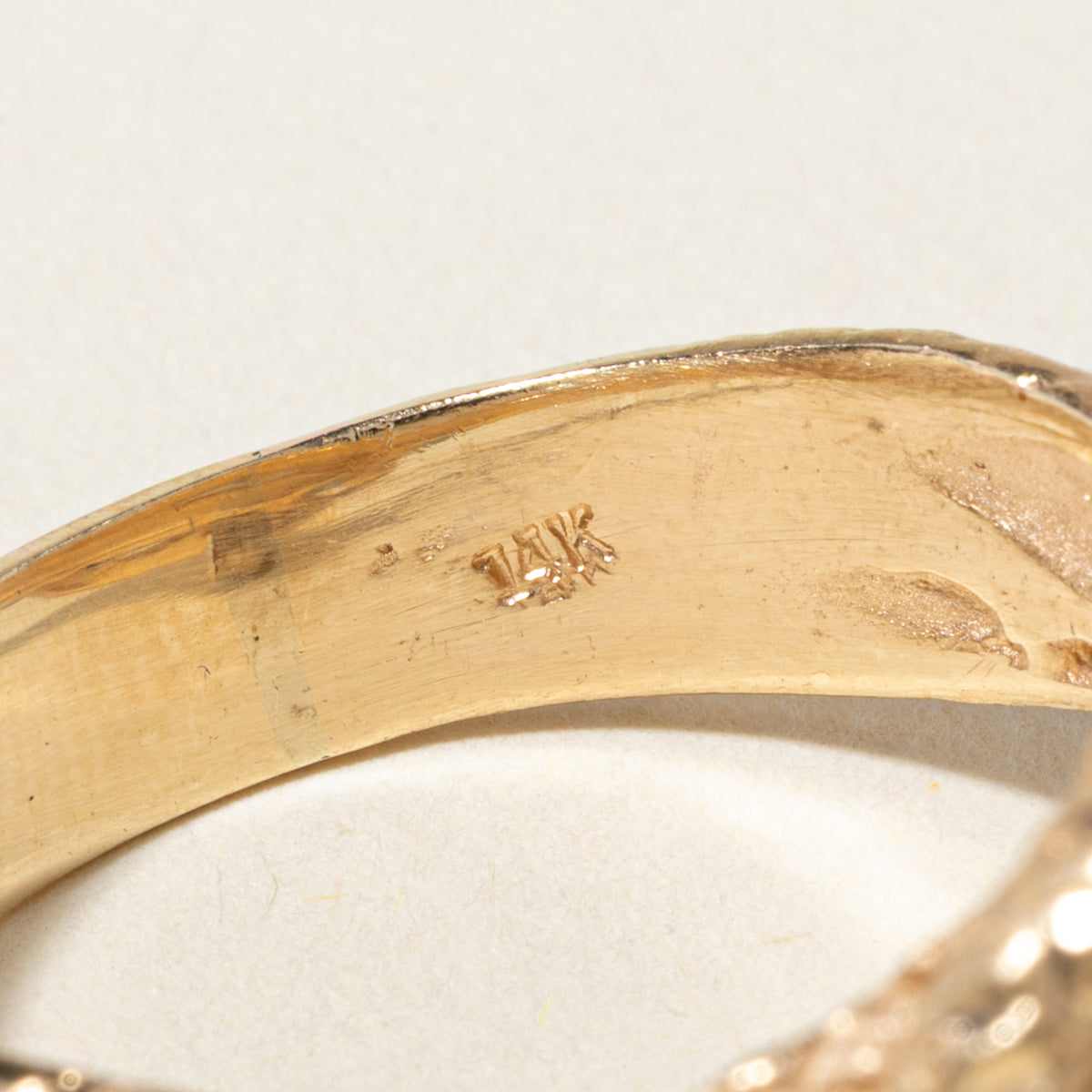 14k Diamond Accented Diamond-Cut Double Snake Ring | SZ 9.75