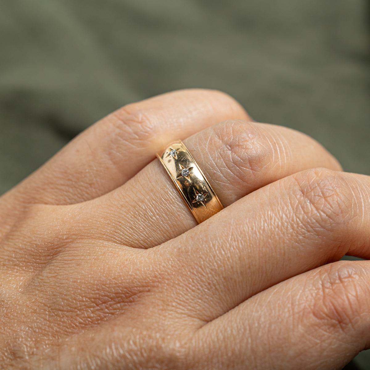 Three Stone Star Set Diamond Band | 5.50mm | SZ 8.5