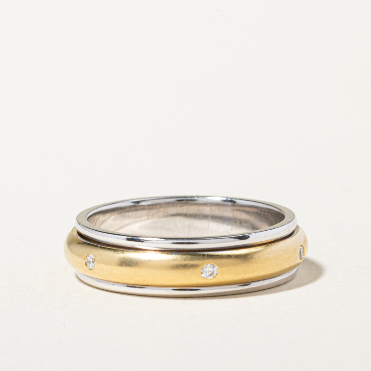 18k Two Tone Flush Set Eternity Diamond Band | 5.00mm | SZ 5