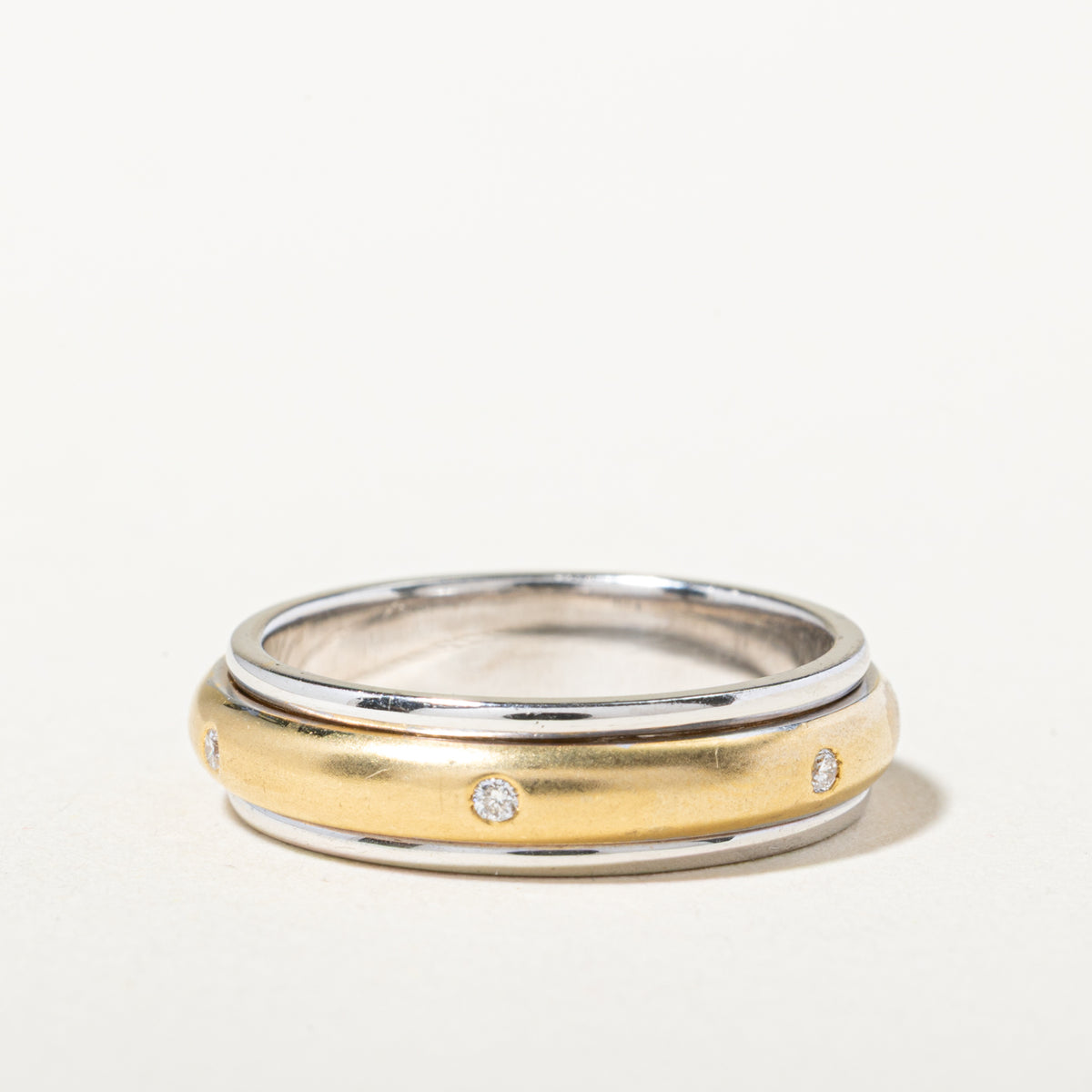 18k Two Tone Flush Set Eternity Diamond Band | 5.00mm | SZ 5