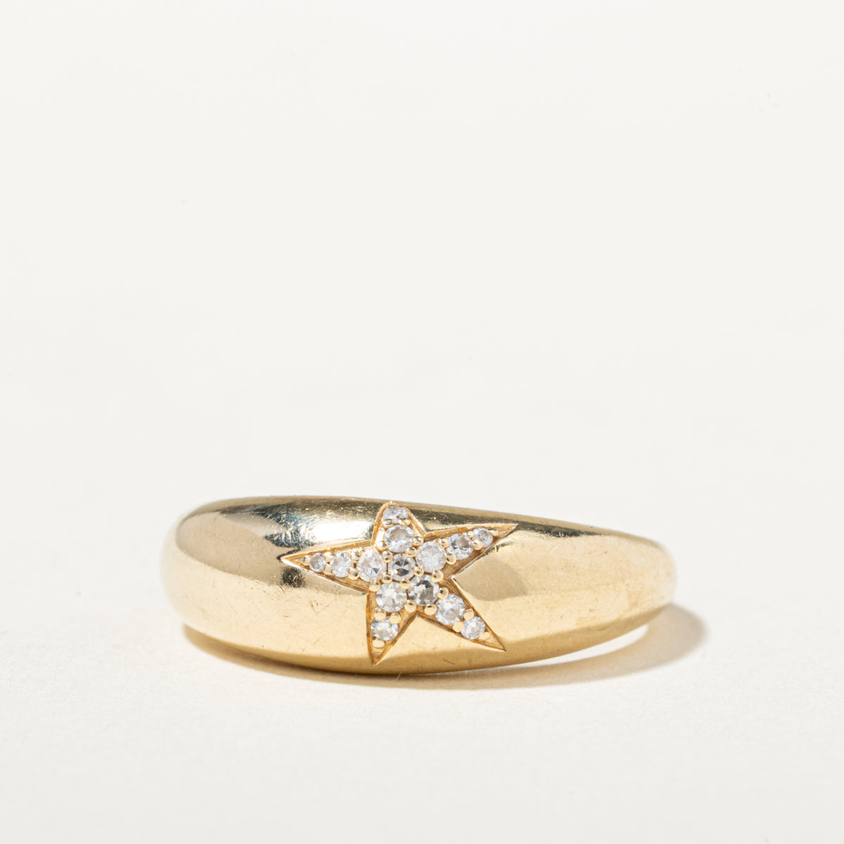 'Mejuri' 14k Pave Set Diamond Star Dome Ring | SZ 6