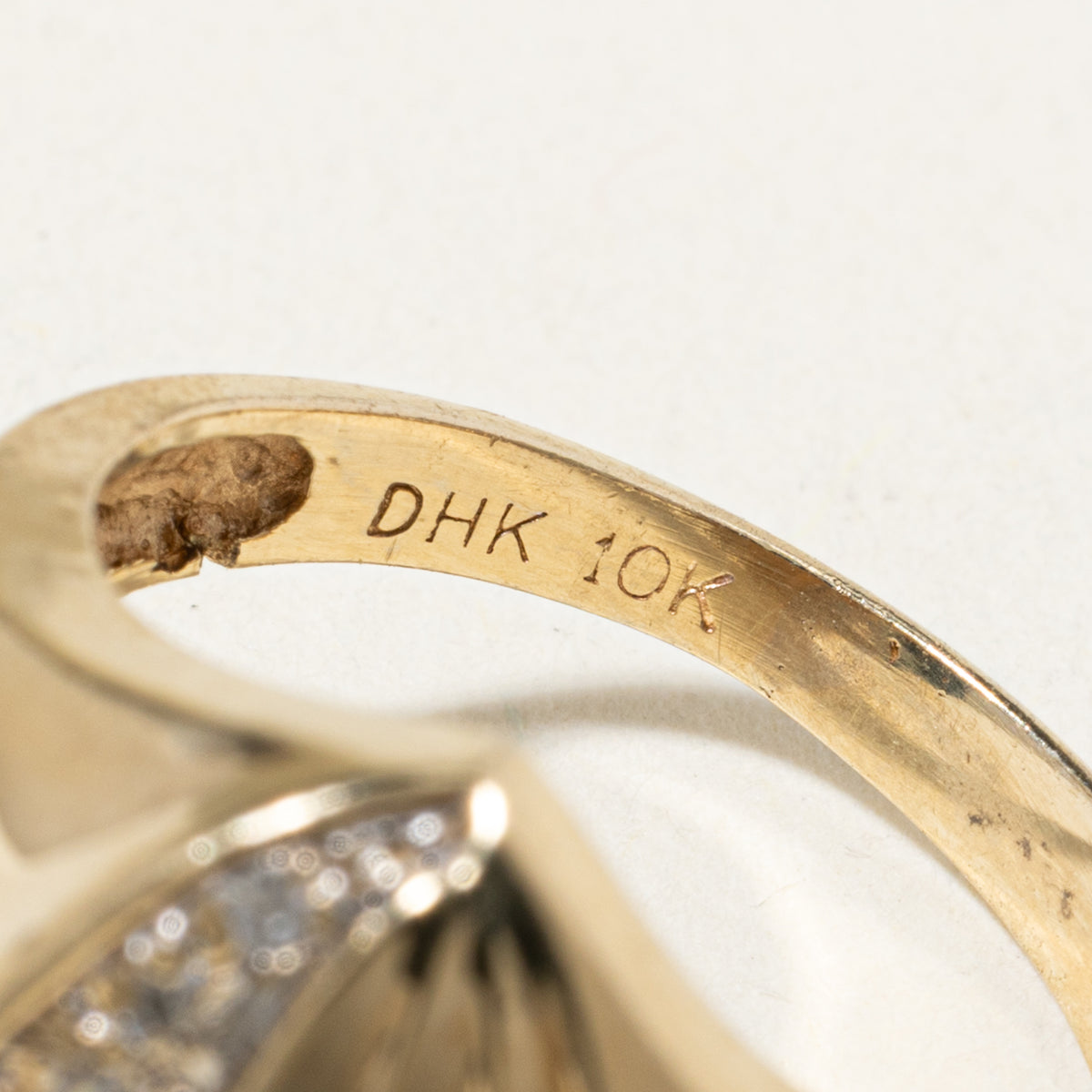 10k Diamond Grooved Fan Ring | SZ 4.25