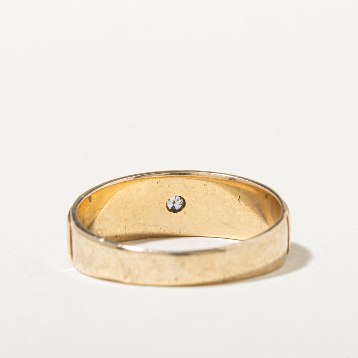 'Courtship' Star Set Diamond Grooved Band | 6.00mm | SZ 7.5